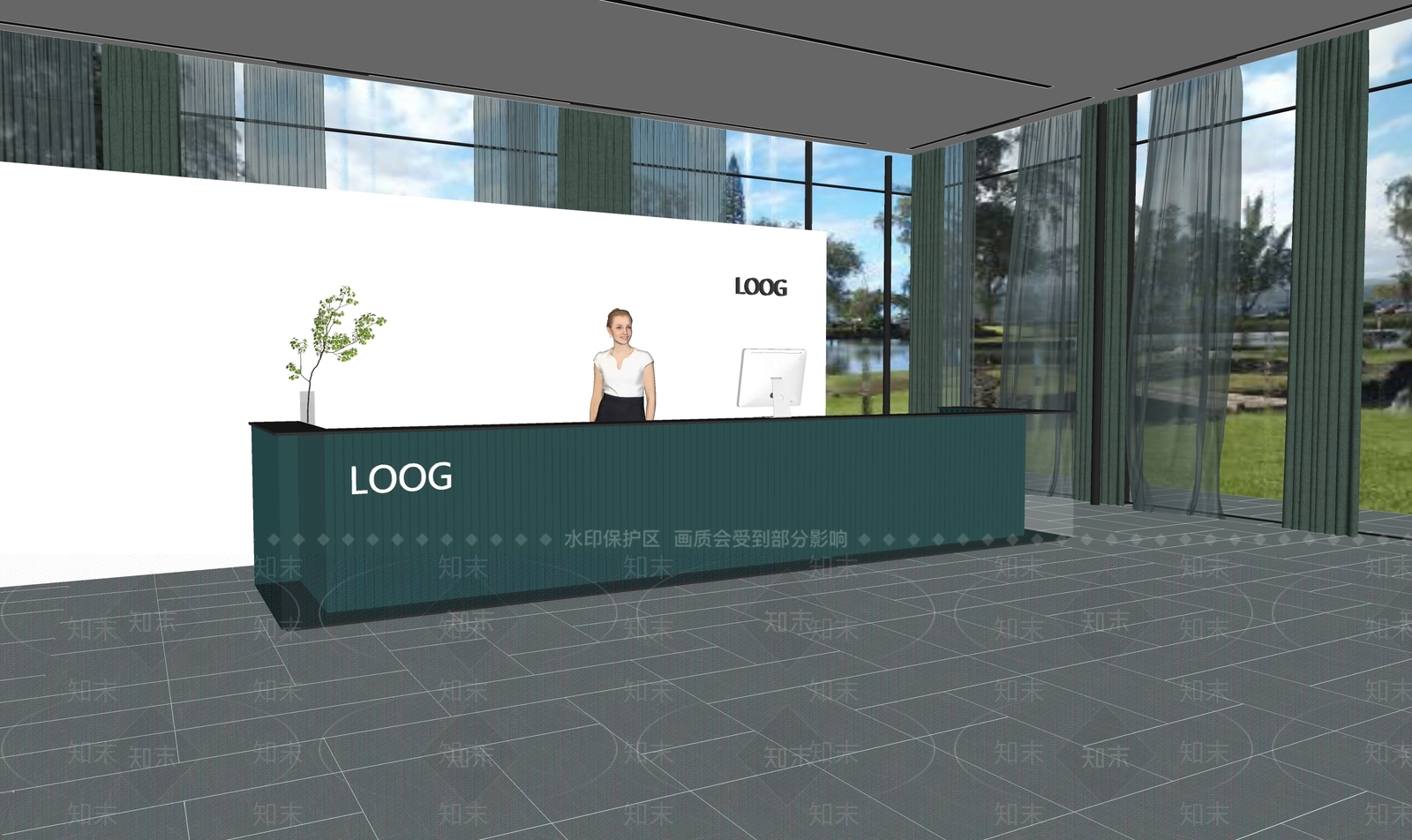 现代前台SU模型下载【ID:1188864771】