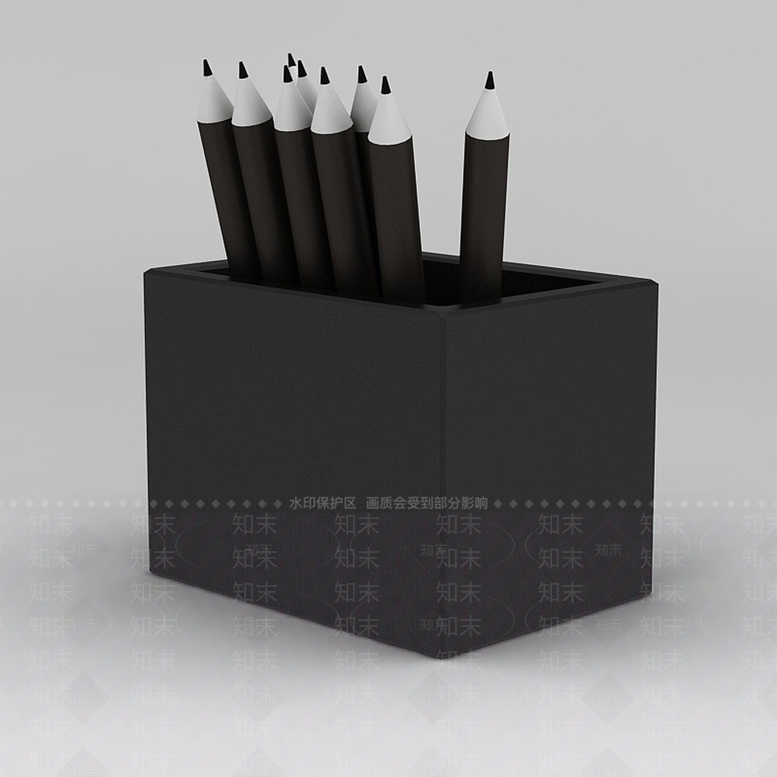 现代简约笔筒3D模型下载【ID:1188864826】