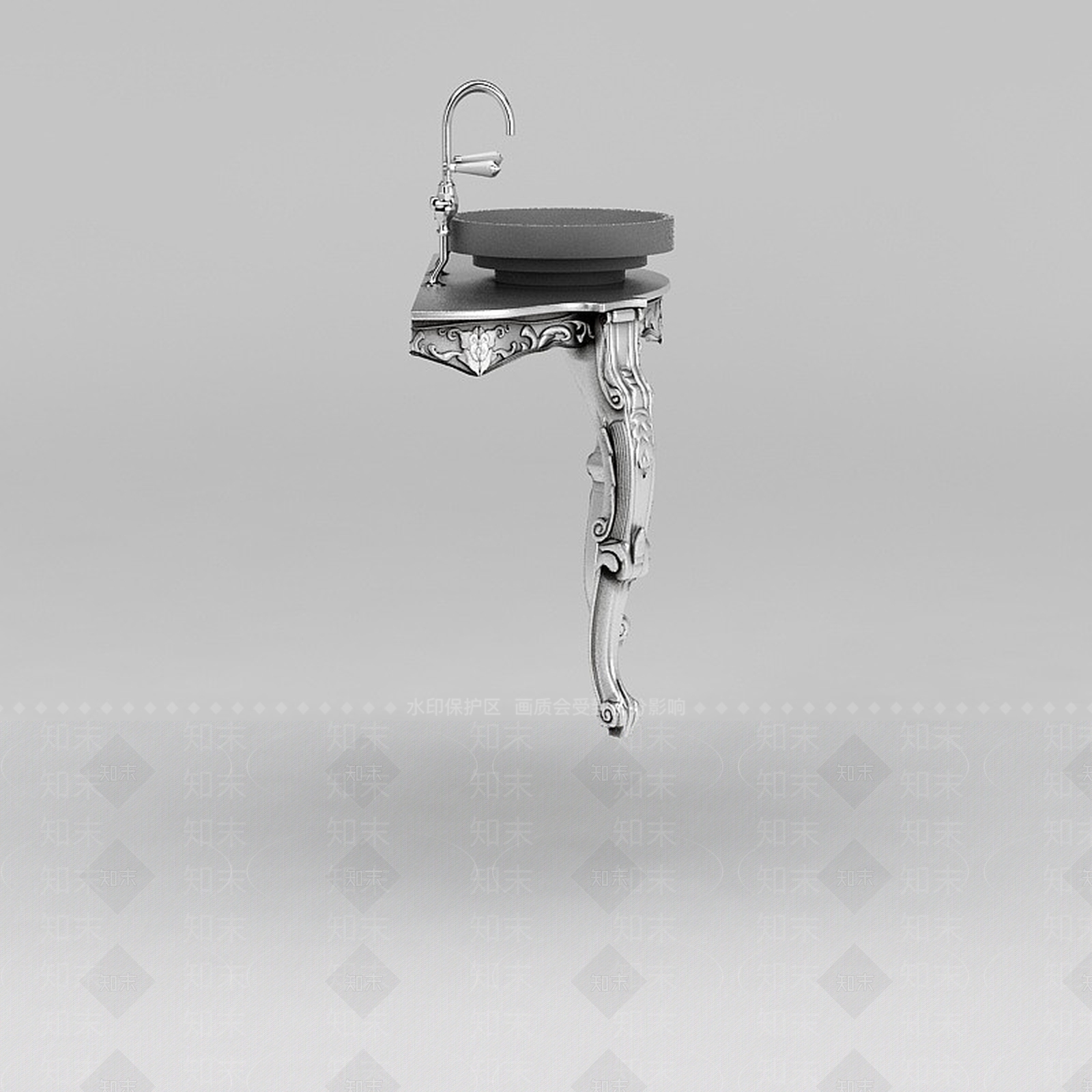 欧式古典欧式奢华洗脸台3D模型下载【ID:1188864914】