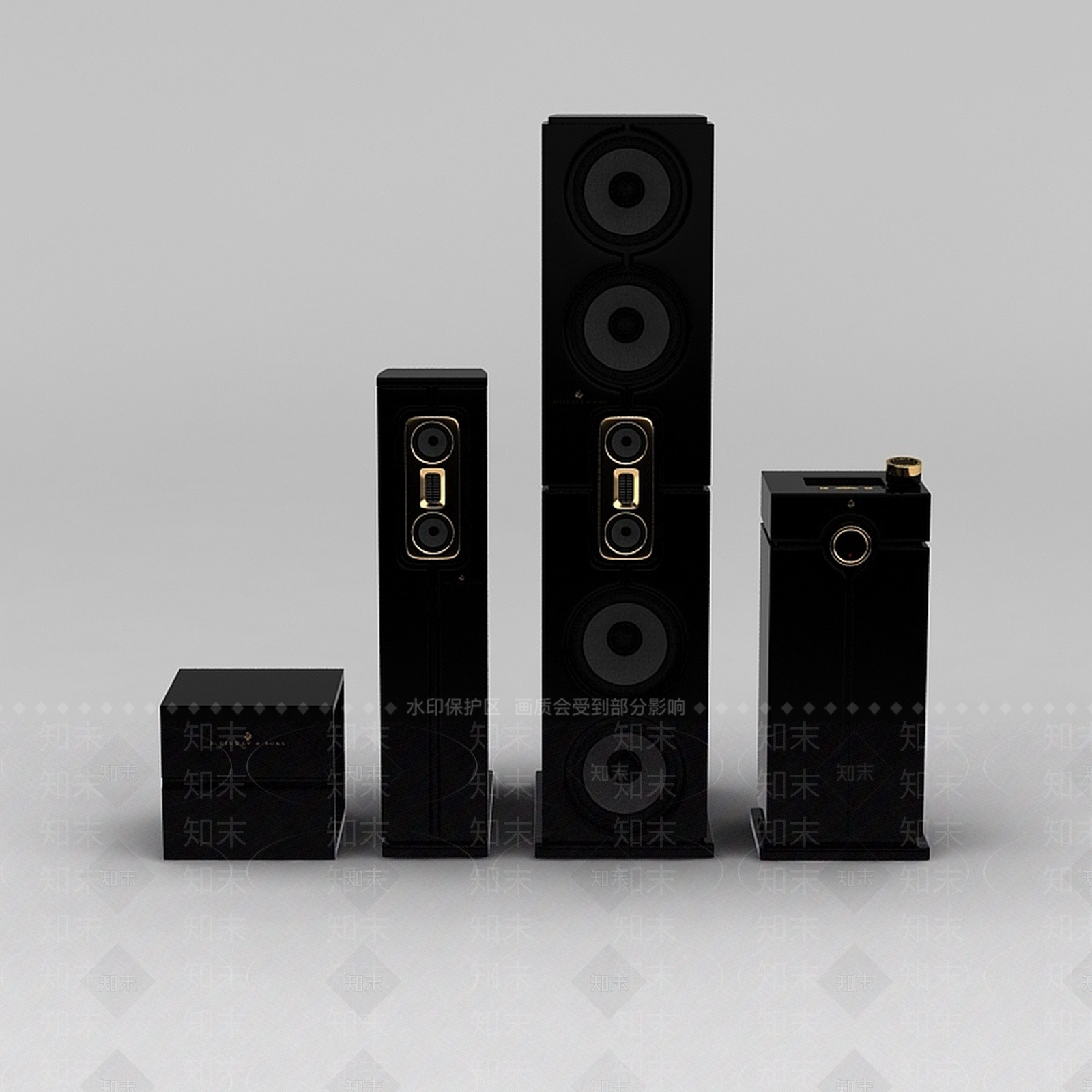 现代组合音响3D模型下载【ID:1188865221】