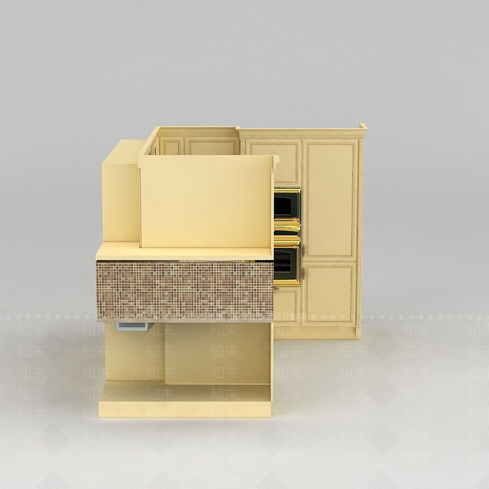 现代整体橱柜3D模型下载【ID:1188865382】