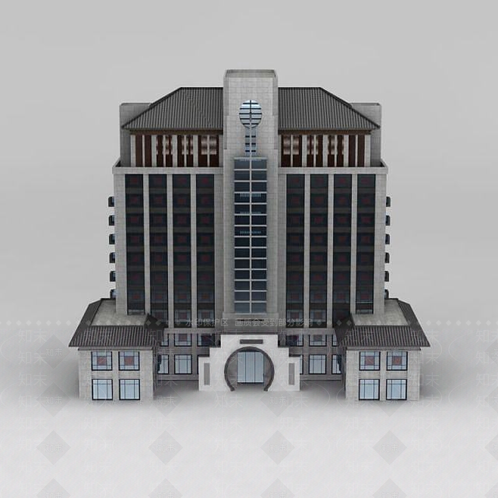 中式酒店3D模型下载【ID:1188866521】