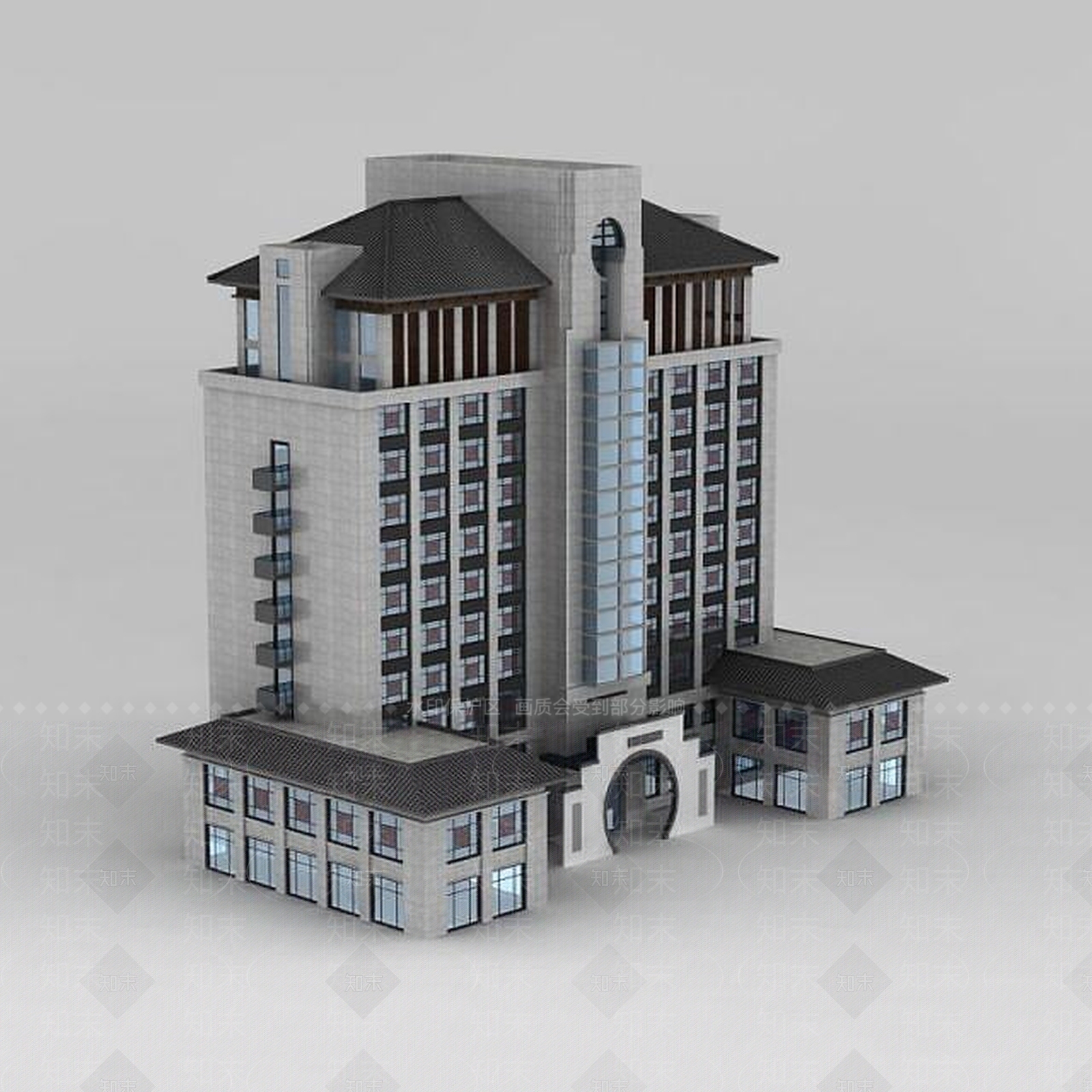 中式酒店3D模型下载【ID:1188866521】