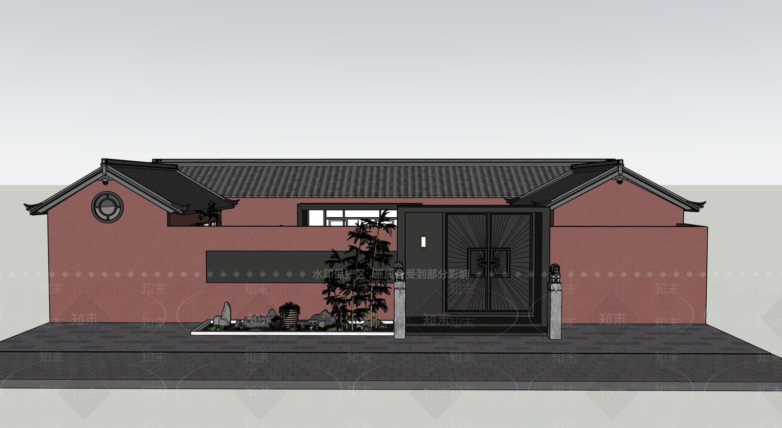 新中式四合院SU模型下载【ID:1188866923】