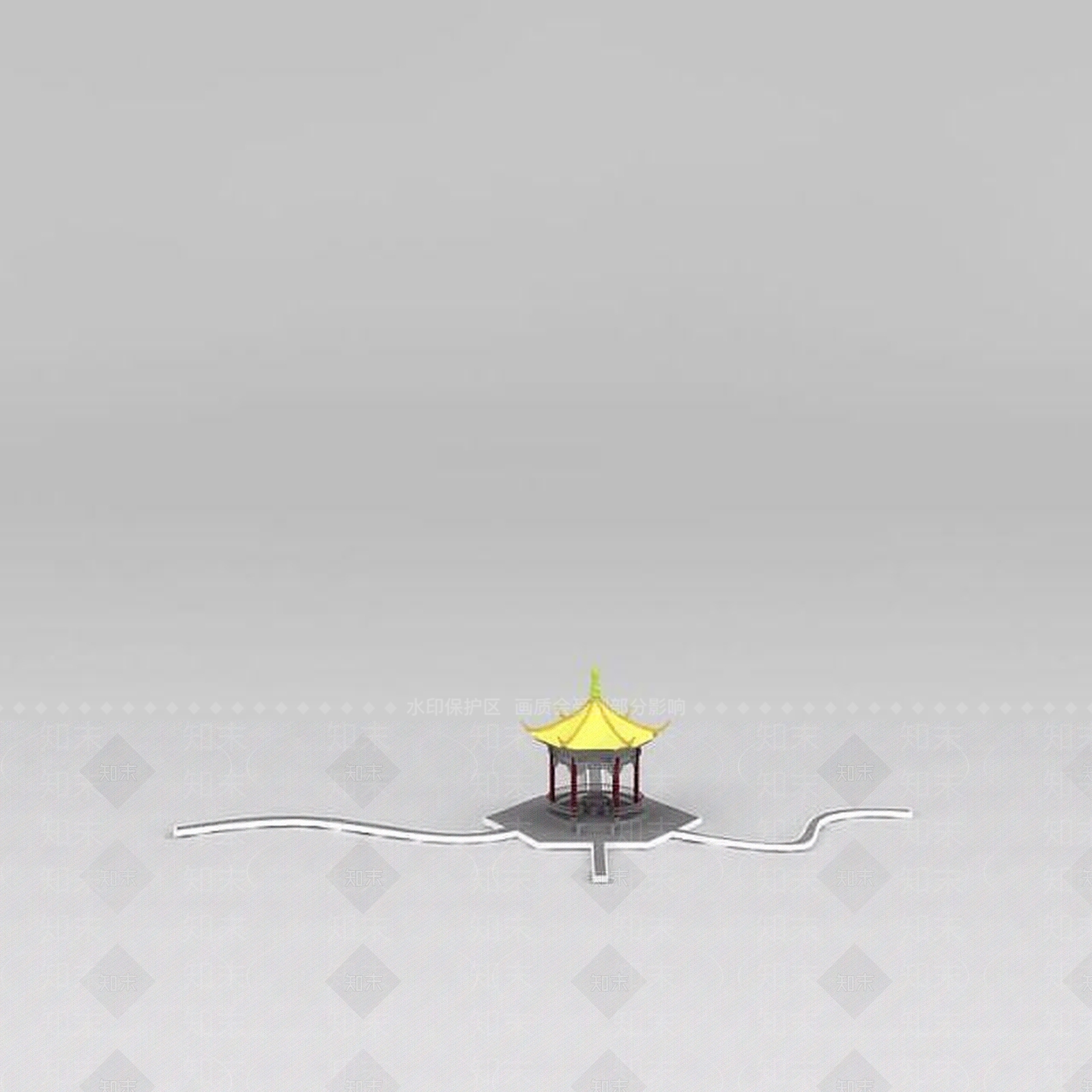 现代小亭子与园区公路3D模型下载【ID:1188866604】