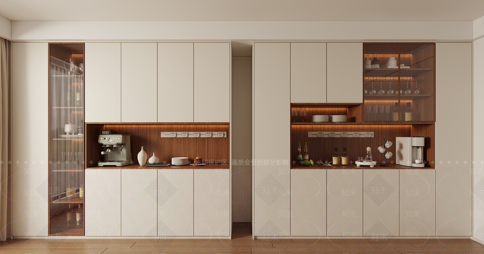 侘寂原木酒柜3D模型下载【ID:1188867274】