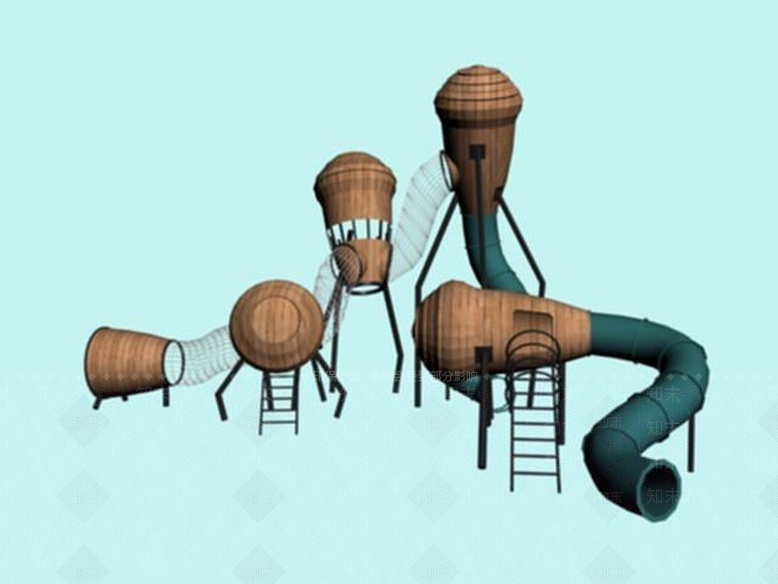 现代儿童游乐设施3D模型下载【ID:1188867289】