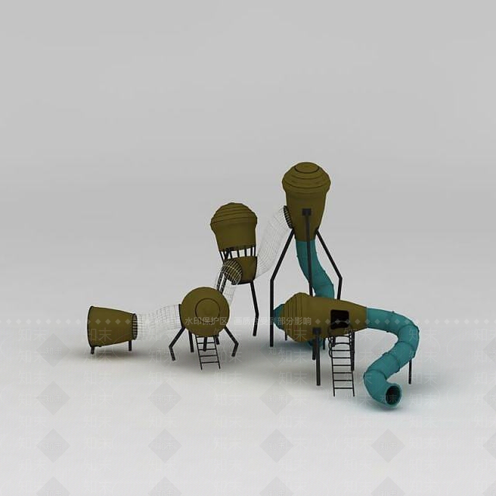 现代儿童游乐设施3D模型下载【ID:1188867289】
