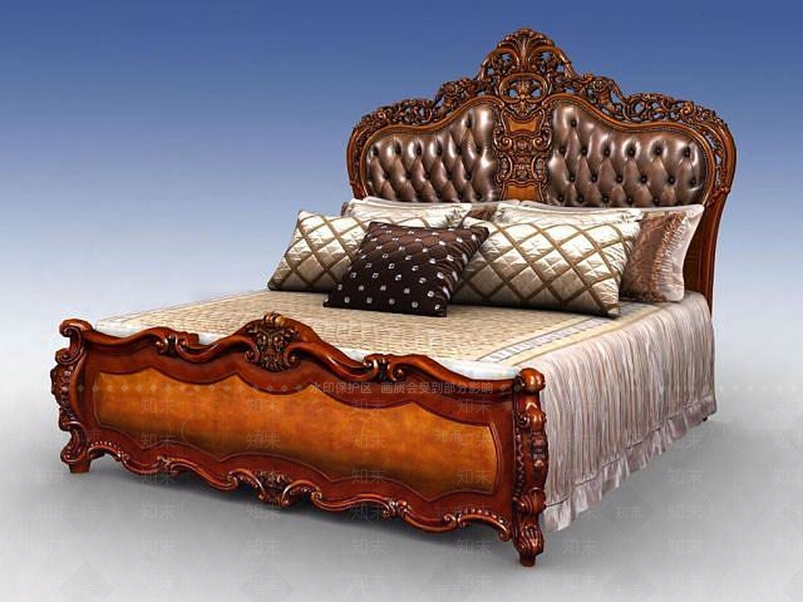 美式豪华美式床3D模型下载【ID:1188869086】
