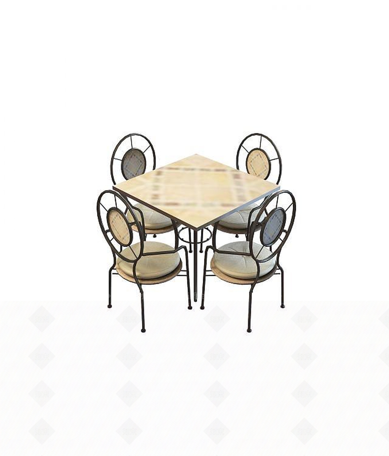 现代铁艺餐桌椅3D模型下载【ID:1188869116】