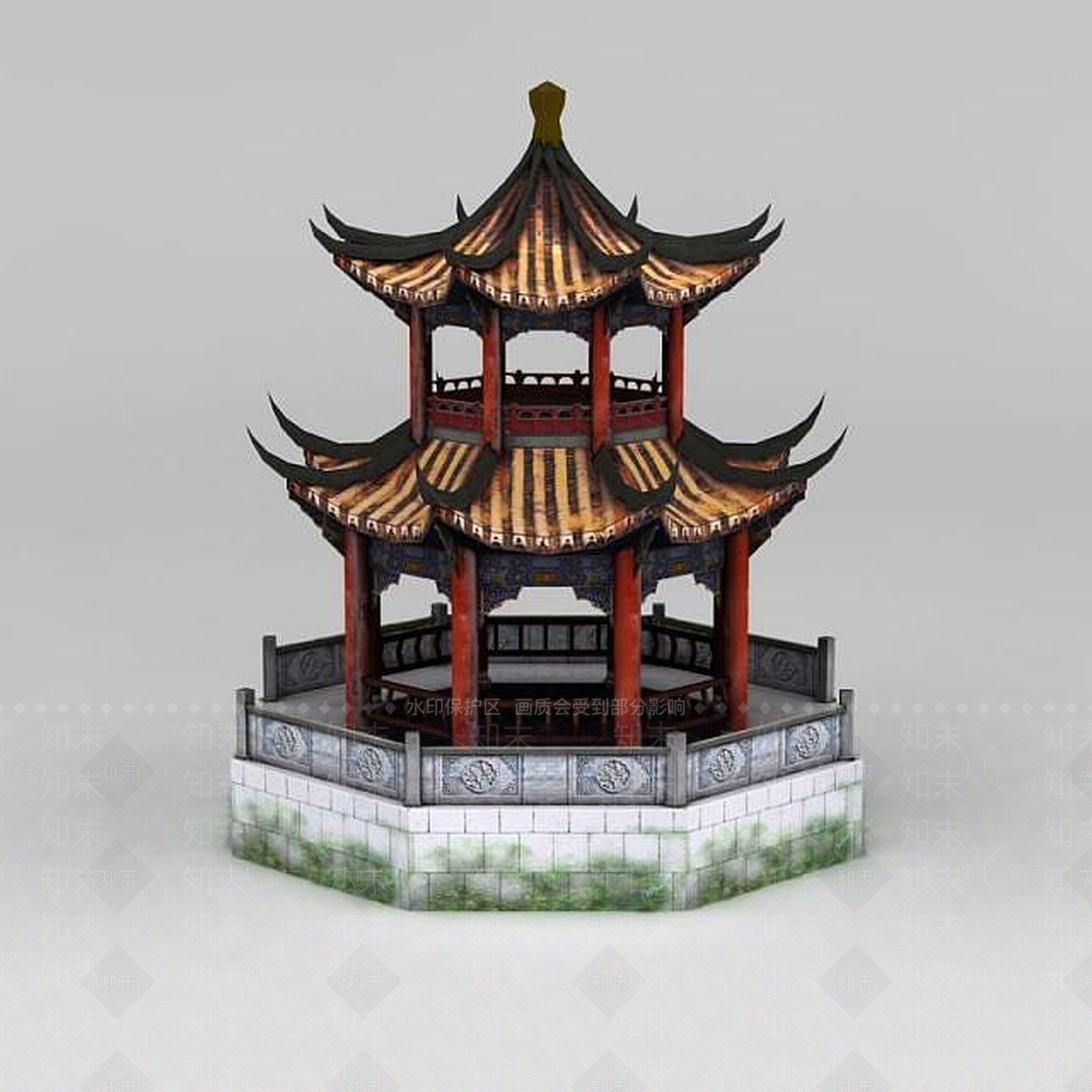 现代八角亭子3D模型下载【ID:1188870335】