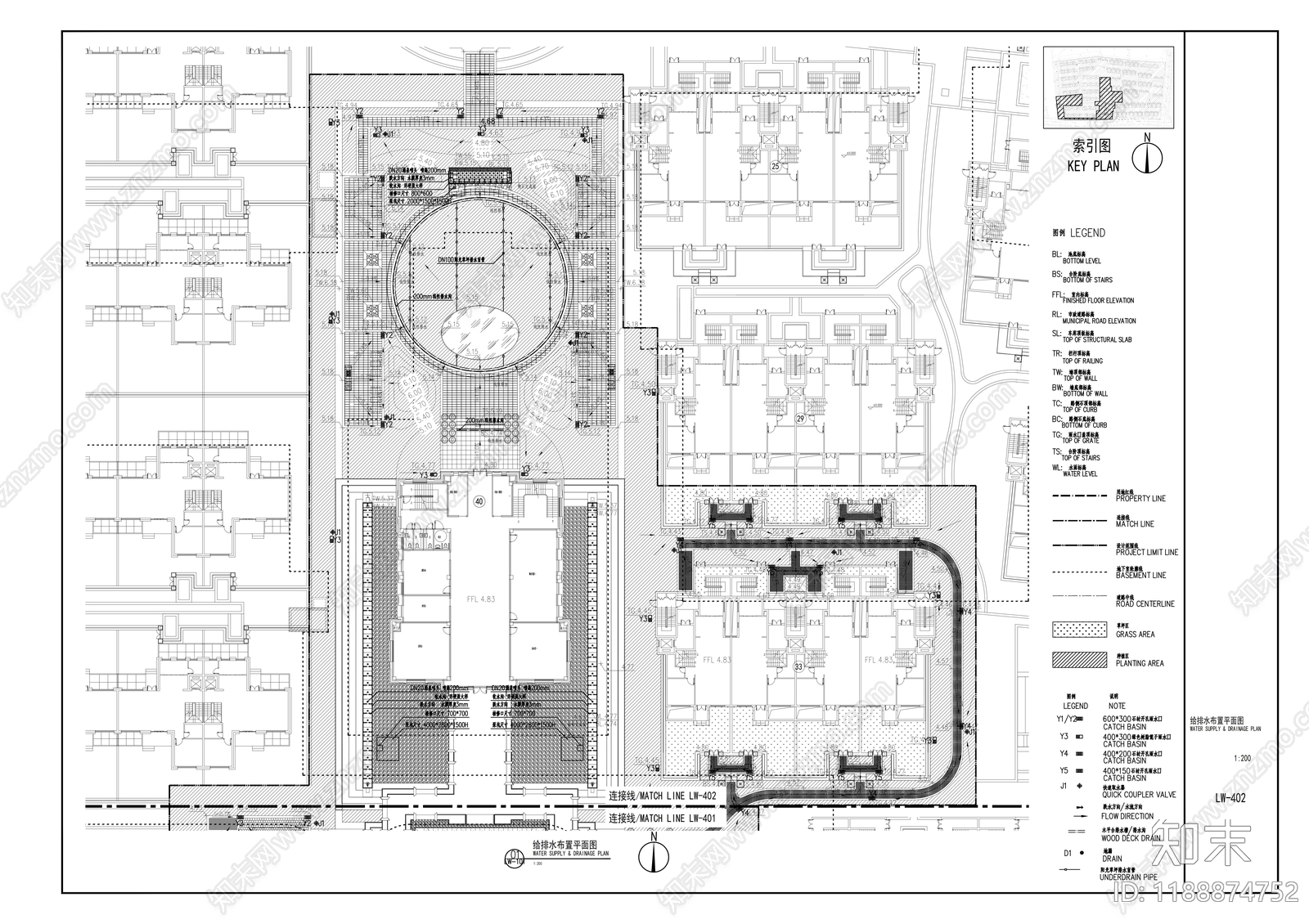 现代庭院cad施工图下载【ID:1188874752】