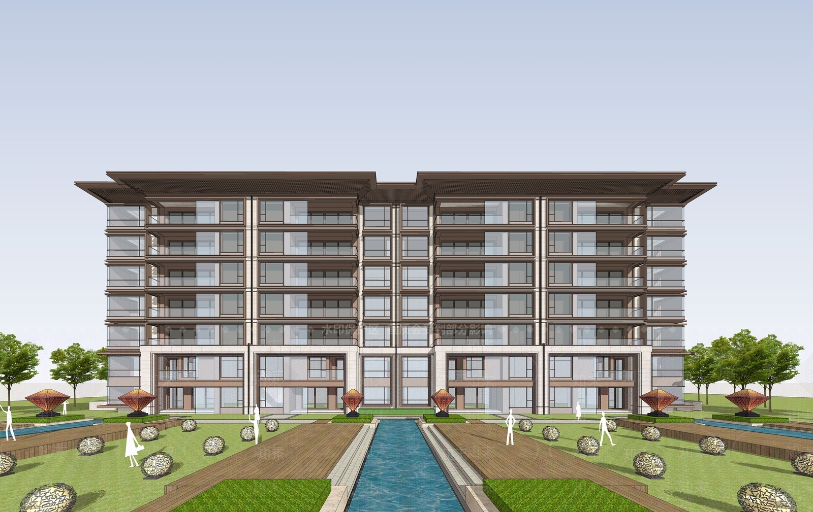 现代多层住宅SU模型下载【ID:1188875323】