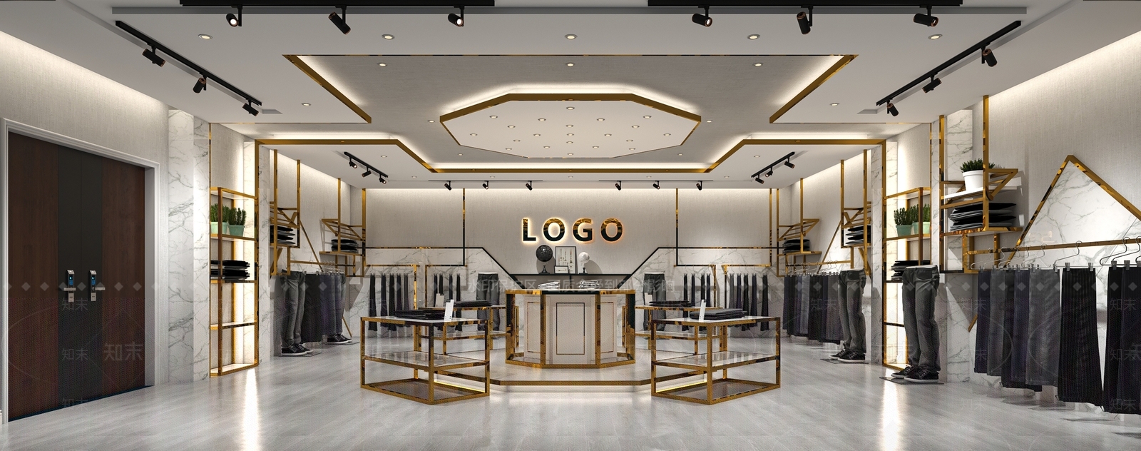 现代轻奢服装店3D模型下载【ID:1188876214】