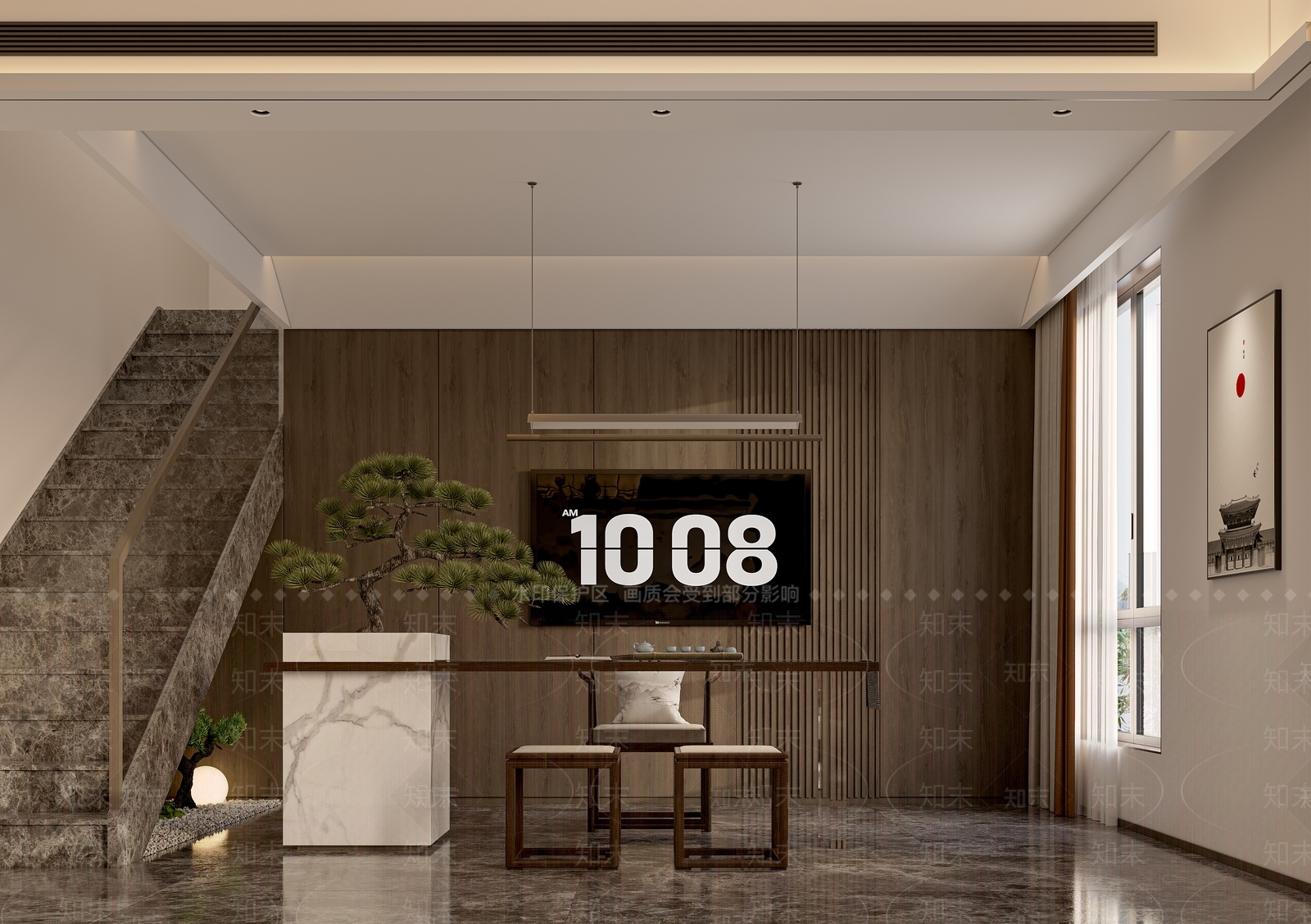 新中式茶室3D模型下载【ID:1188879089】
