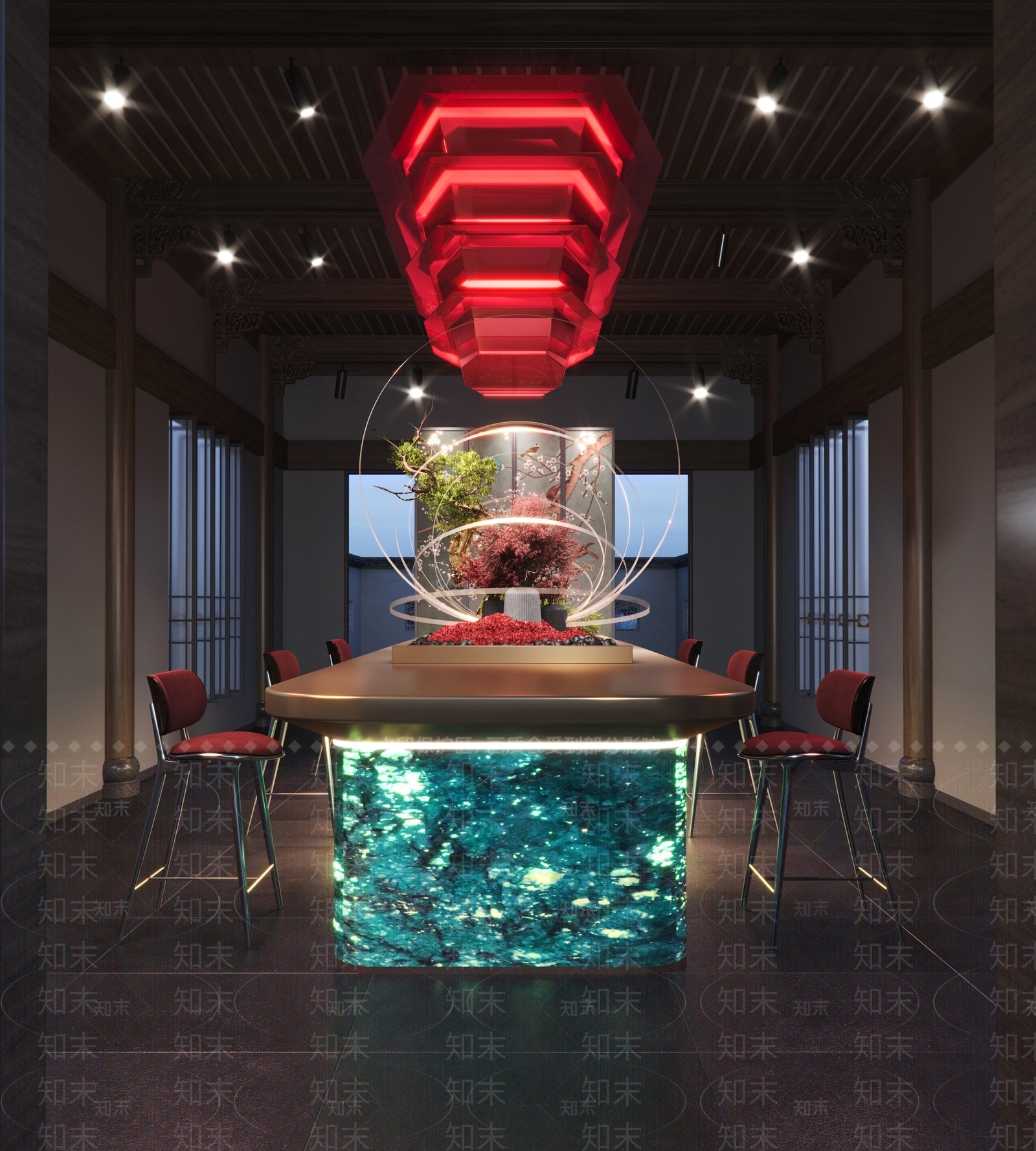 现代酒店大堂SU模型下载【ID:1188879648】