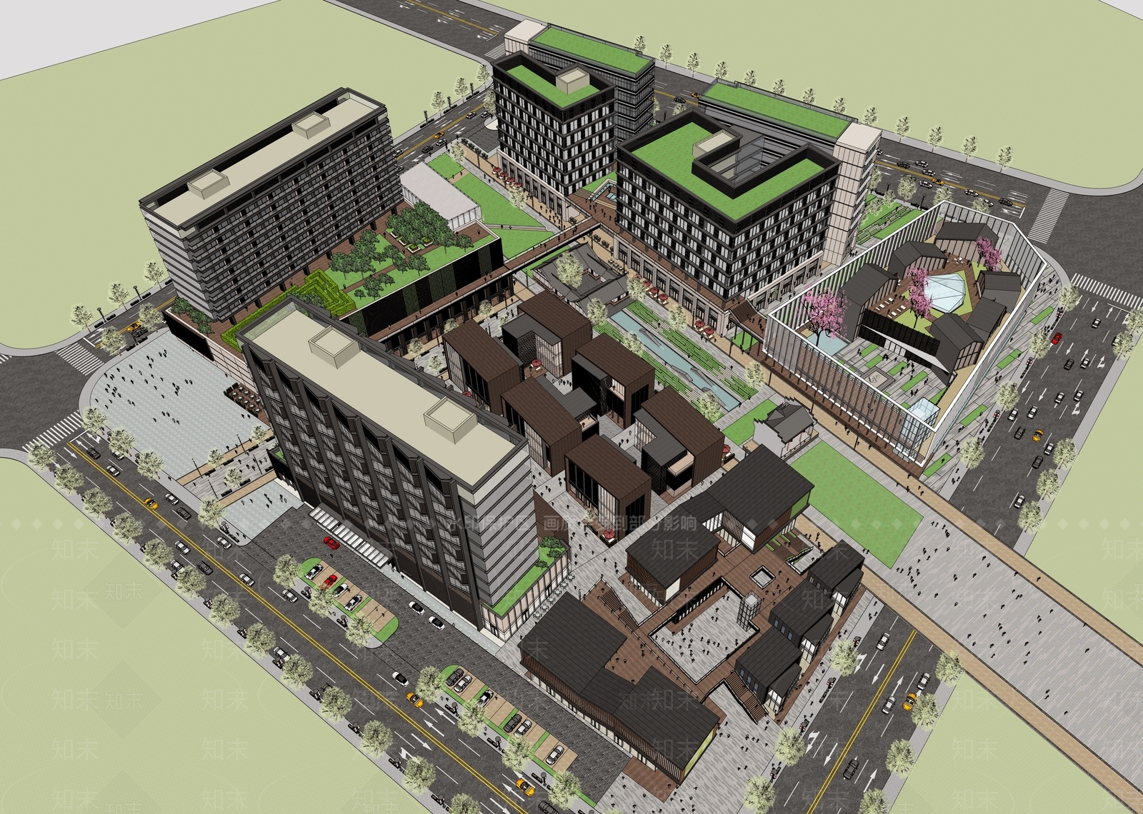 现代酒店建筑SU模型下载【ID:1188880171】