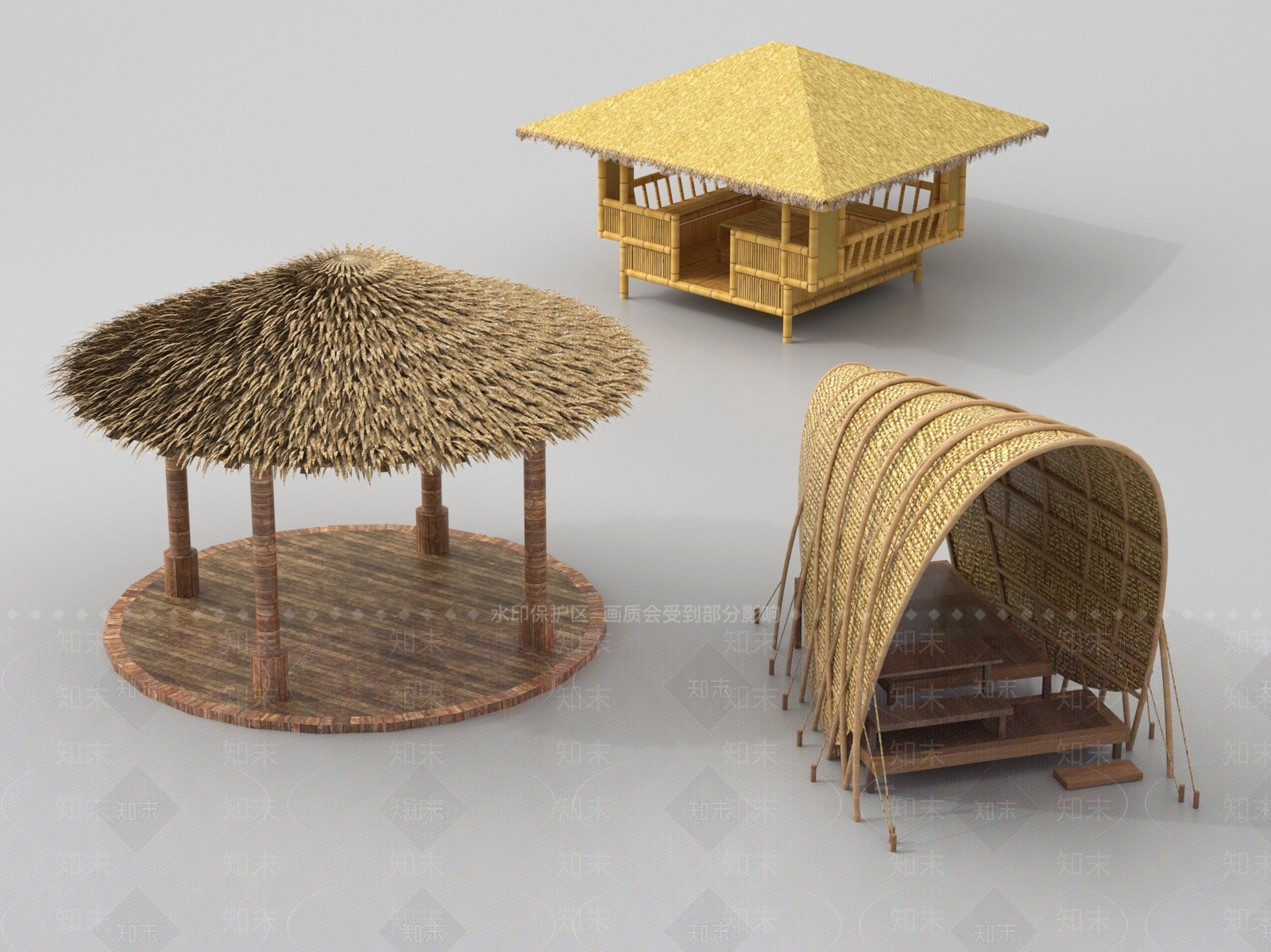 新中式亭子3D模型下载【ID:1188883714】