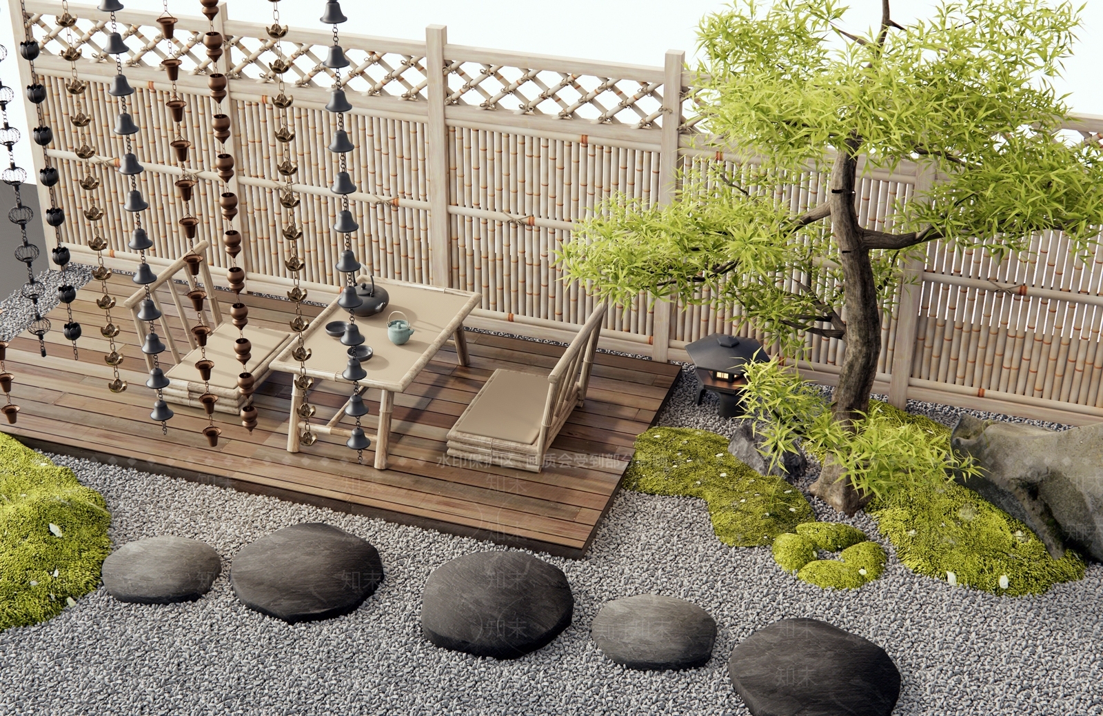 新中式庭院3D模型下载【ID:1188884036】