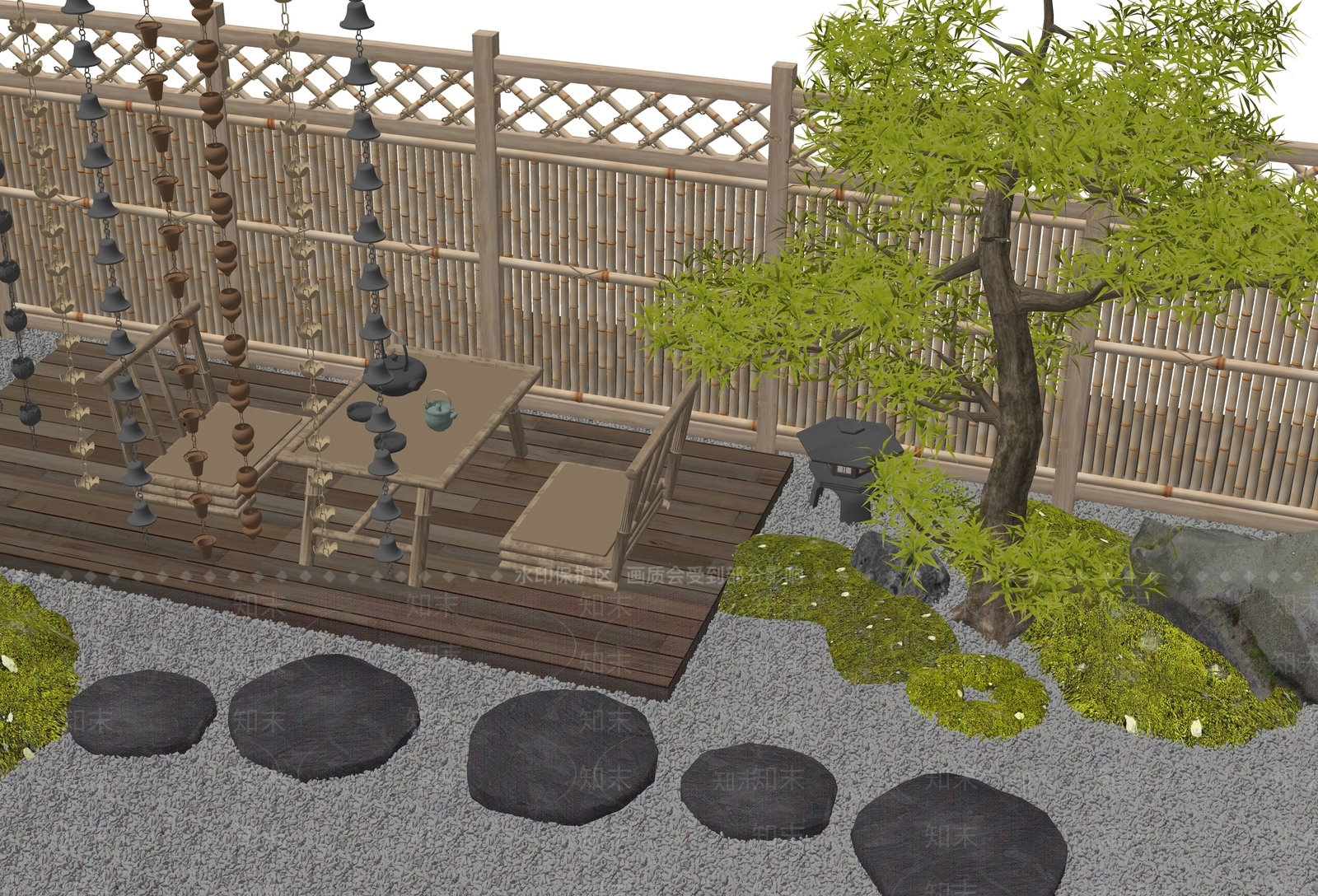 新中式乡村庭院SU模型下载【ID:1188884165】