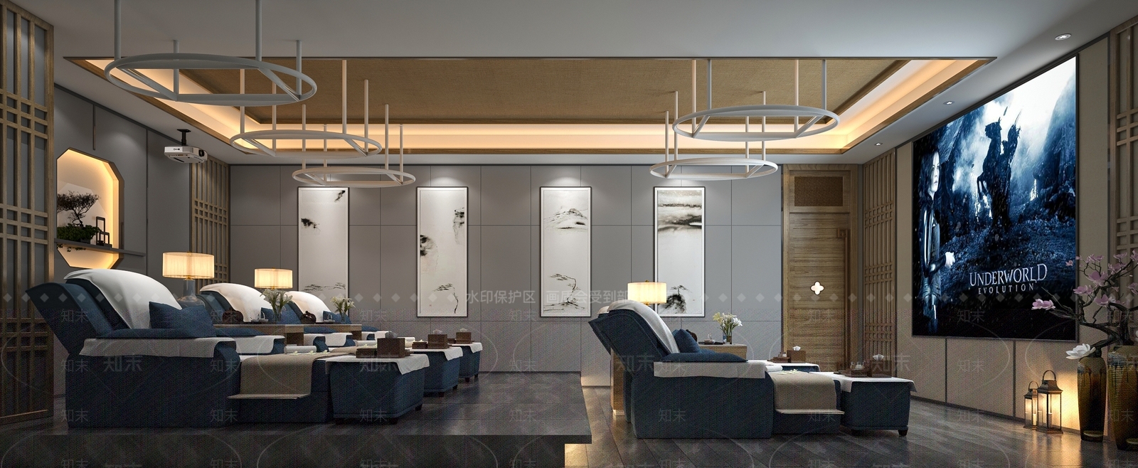 新中式中式足浴店3D模型下载【ID:1188885308】