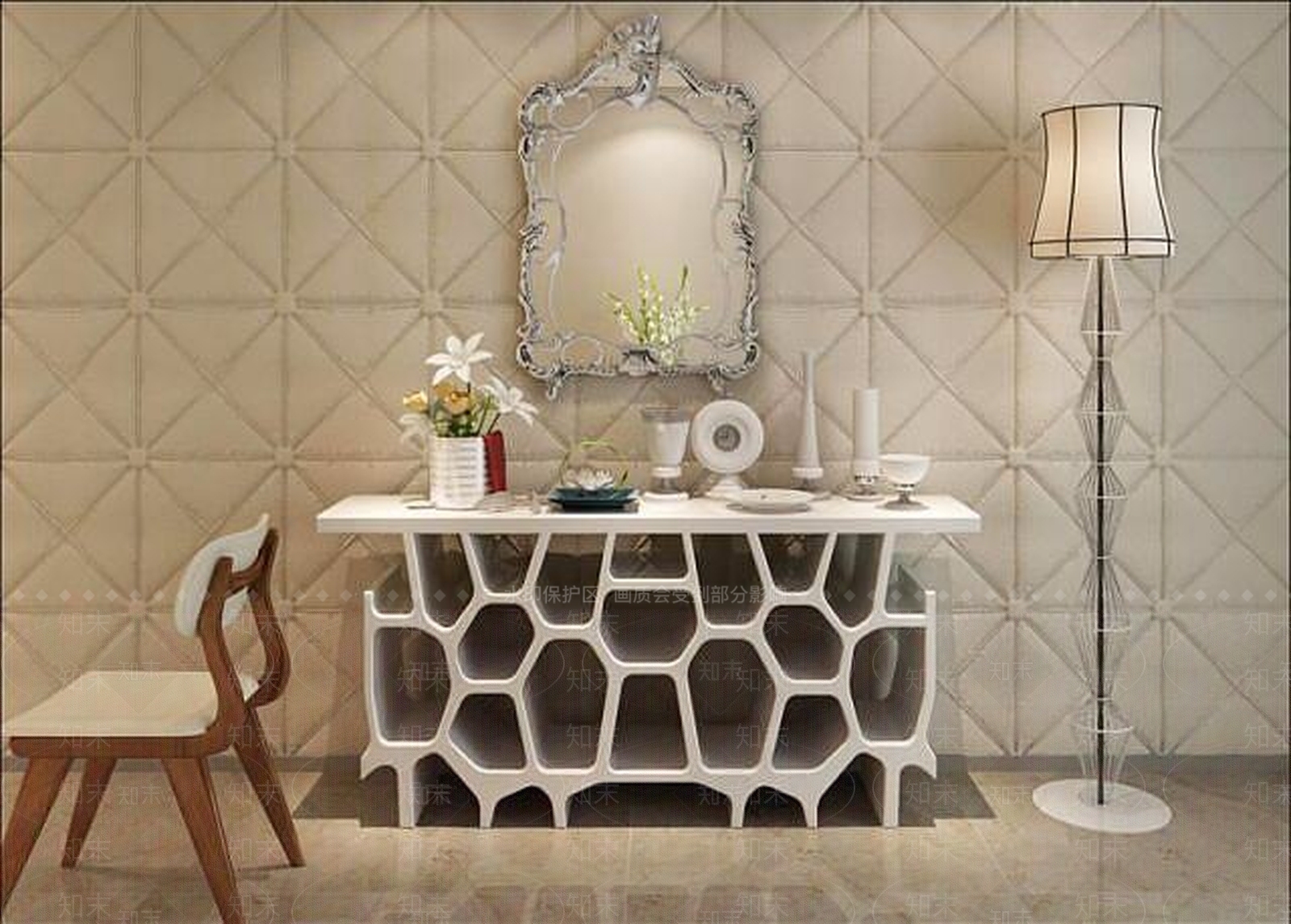 现代创意镂空案几软装饰品3D模型下载【ID:1188890160】