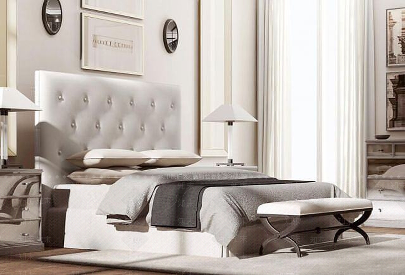 美式床具3D模型下载【ID:1188890568】