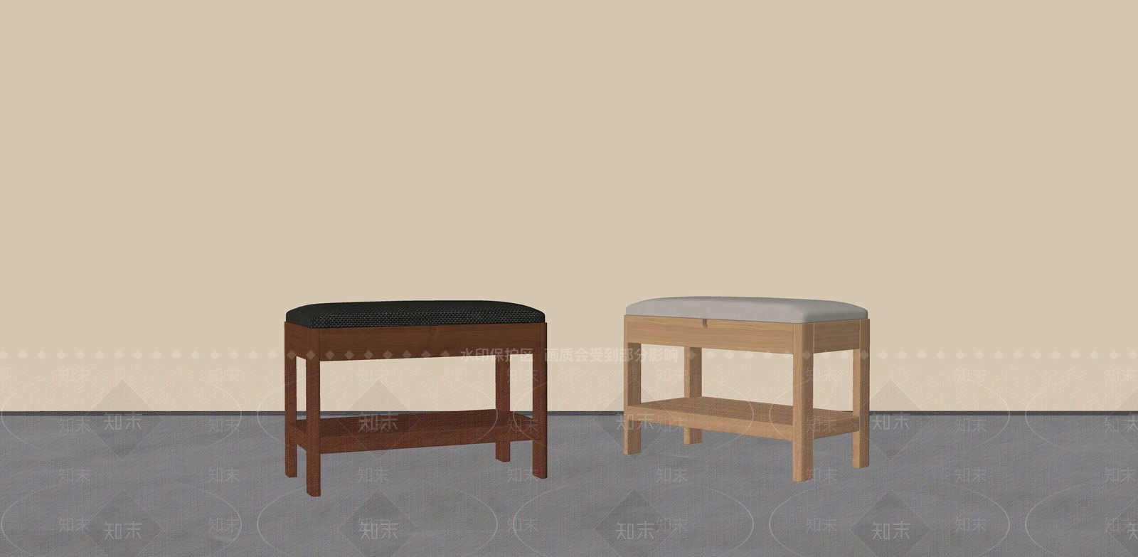 中古侘寂其他凳子SU模型下载【ID:1188890760】