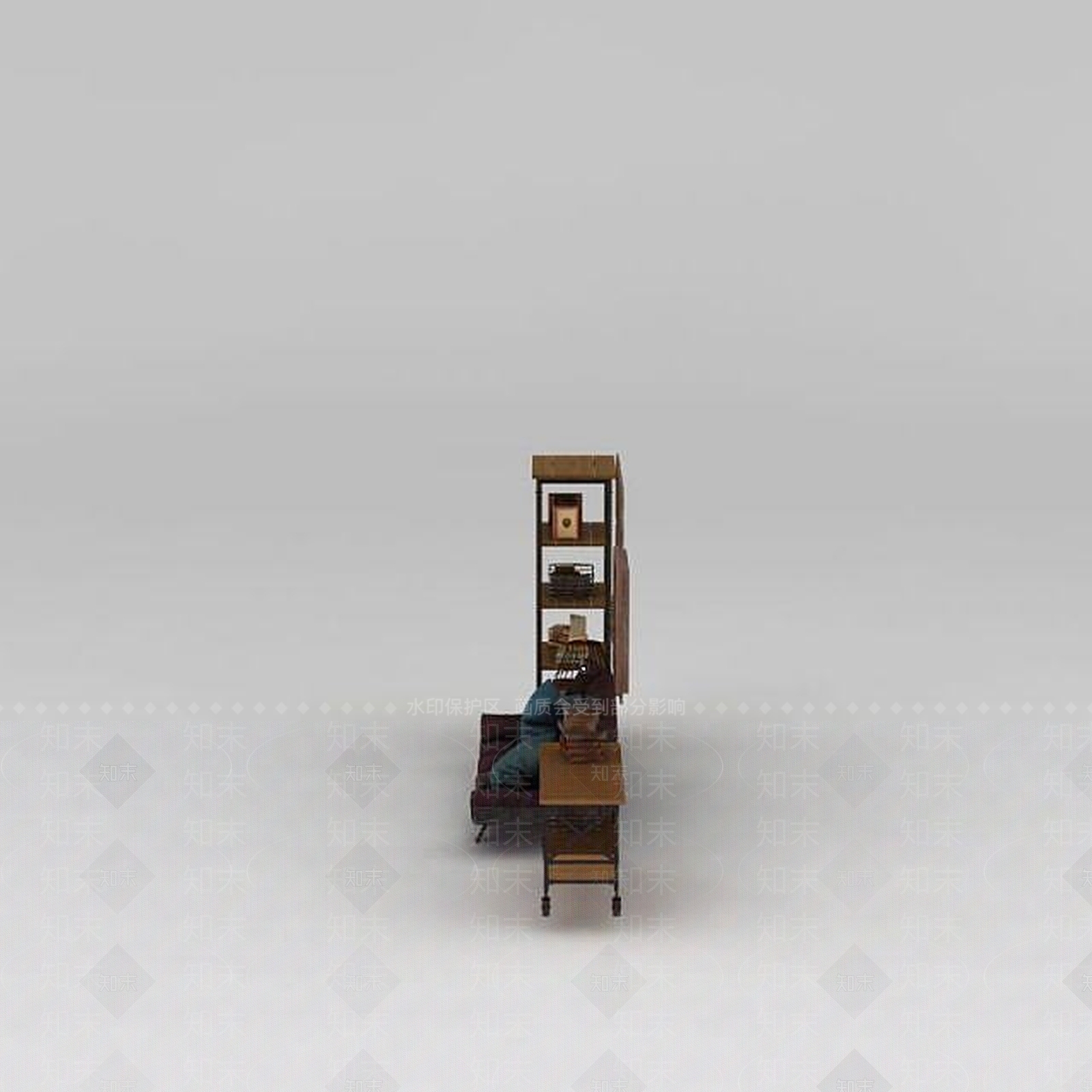 工业风多人沙发书架组合3D模型下载【ID:1188891752】