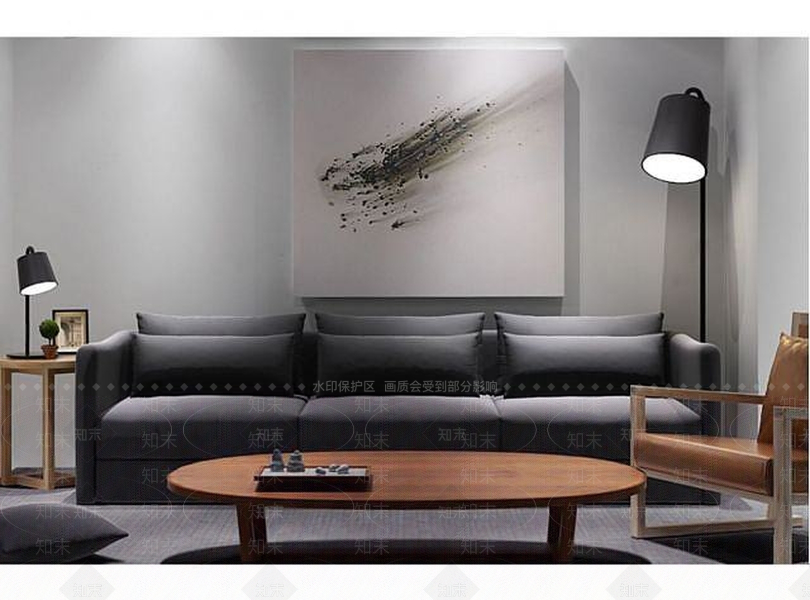 现代简约沙发椅子组合3D模型下载【ID:1188891813】