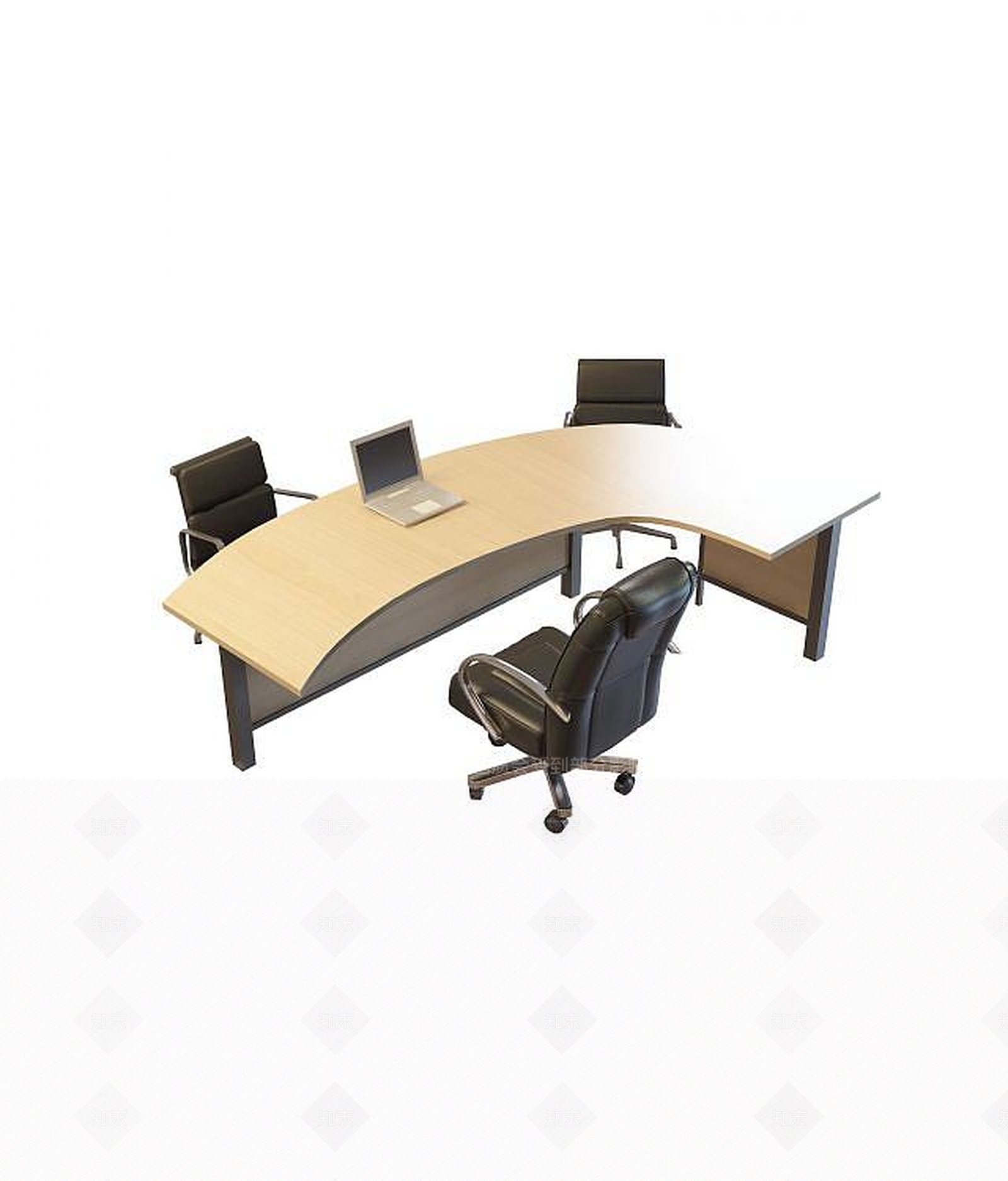 现代办公室桌椅组合3D模型下载【ID:1188892637】