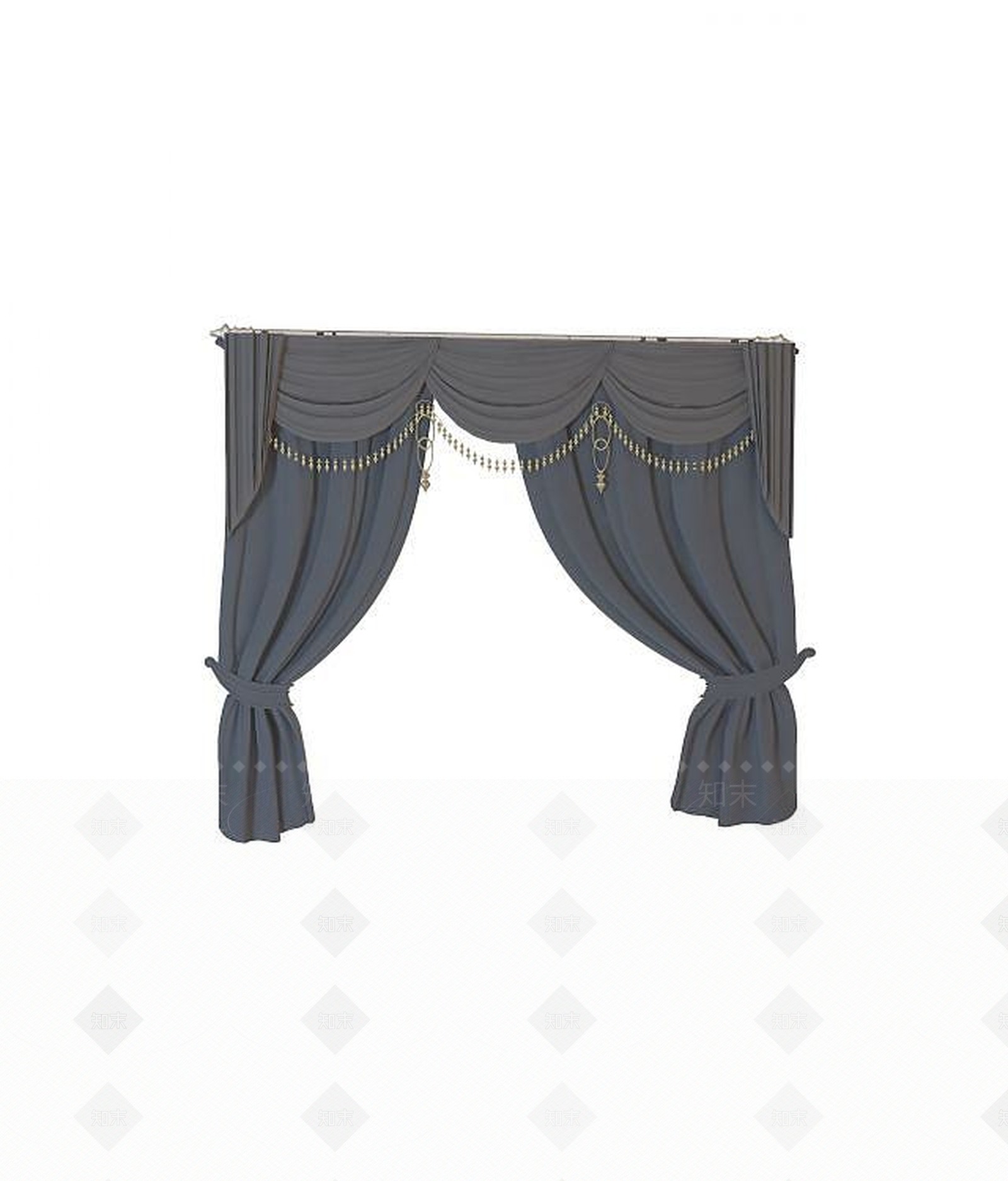 现代酒店窗帘3D模型下载【ID:1188893867】