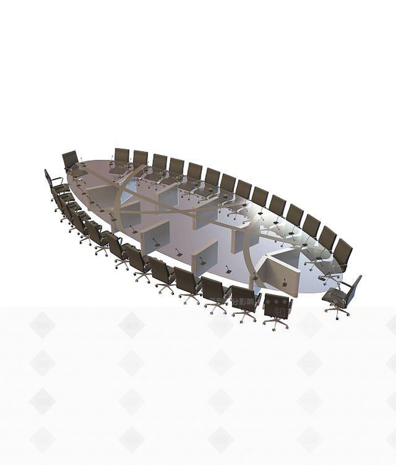 现代豪华会议桌椅3D模型下载【ID:1188894058】