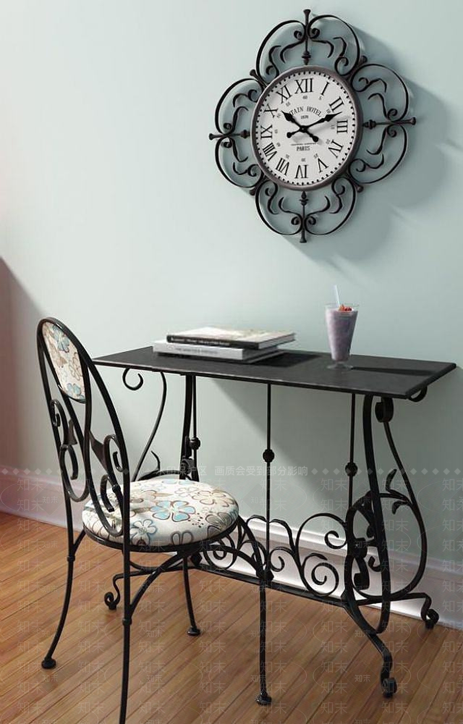 现代复古铁艺桌椅3D模型下载【ID:1188895259】