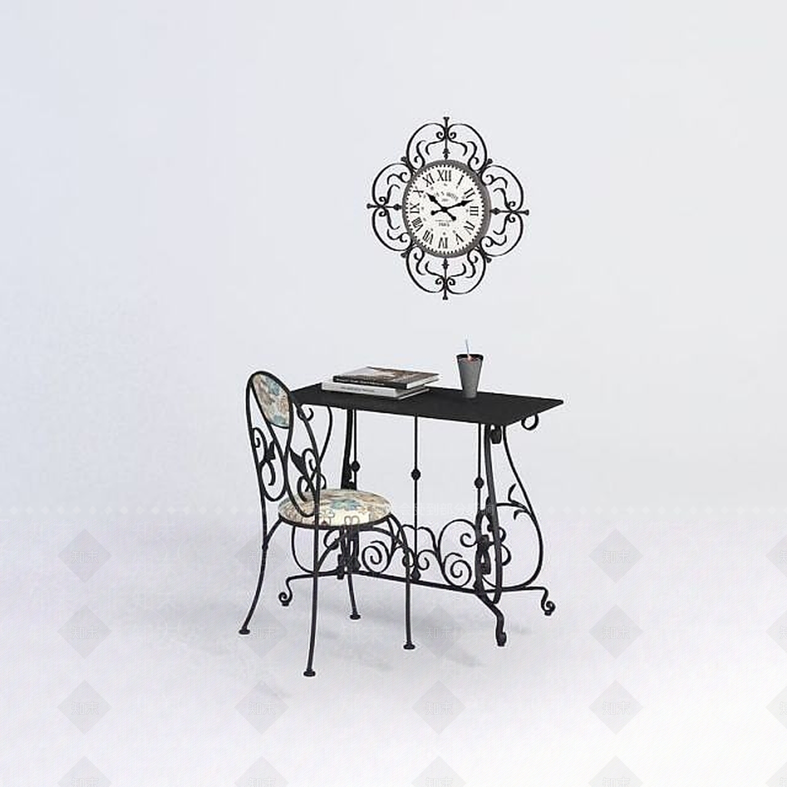 现代椅子3D模型渲染效果图