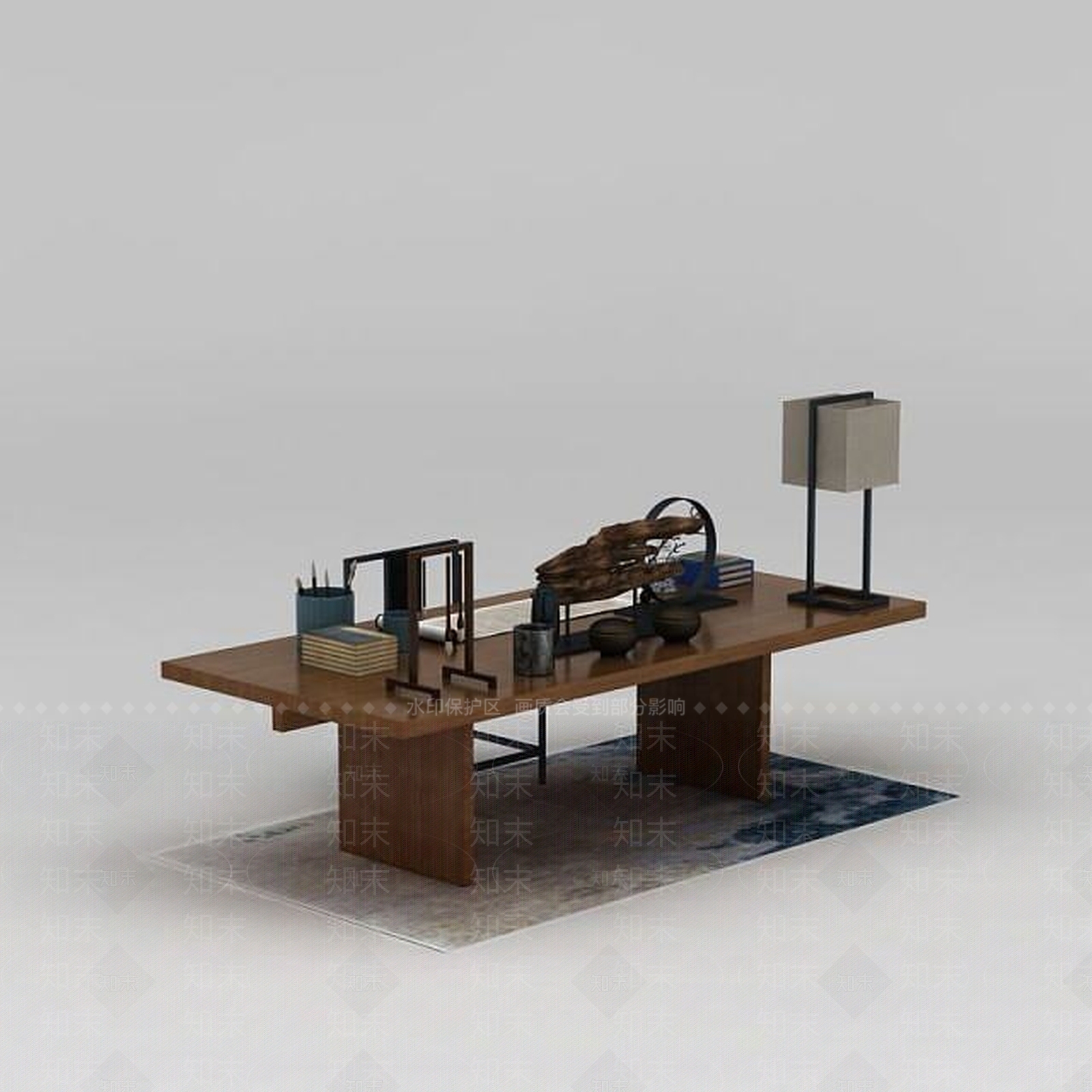 中式桌案3D模型下载【ID:1188895597】