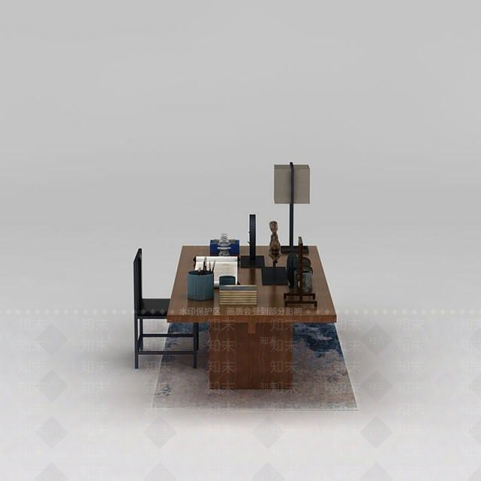 中式桌案3D模型下载【ID:1188895597】