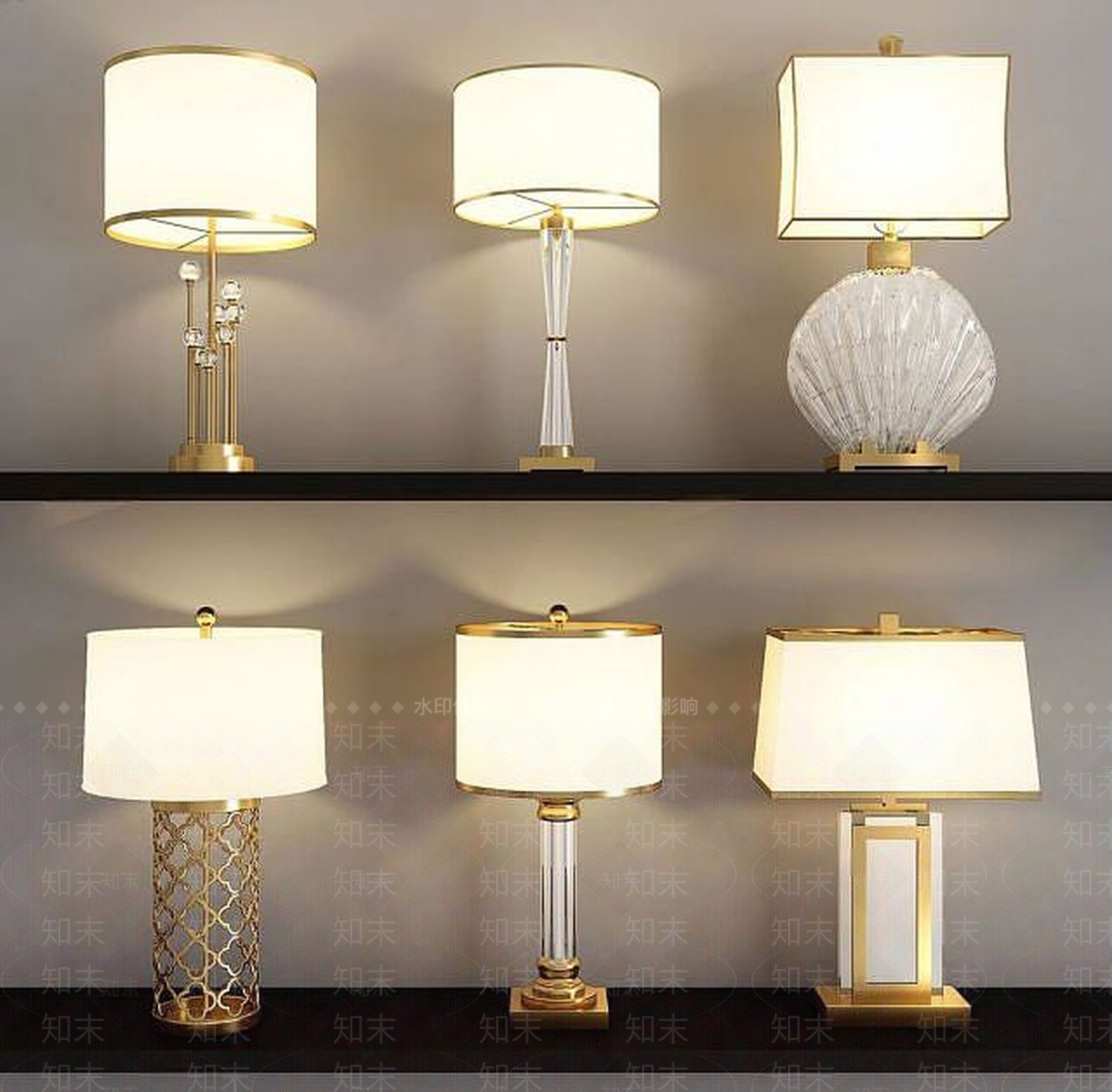 简欧台灯3D模型下载【ID:1188896003】