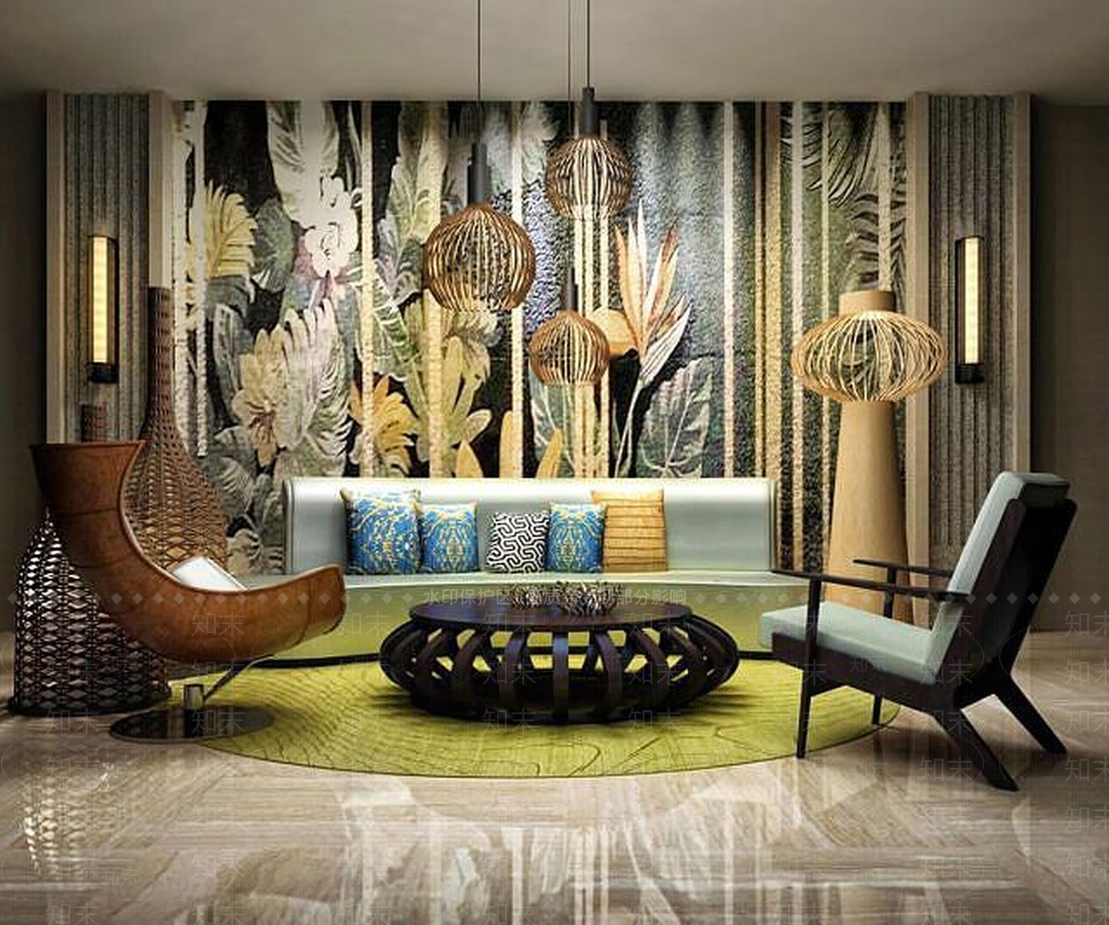 现代休闲沙发座椅组合3D模型下载【ID:1188897256】