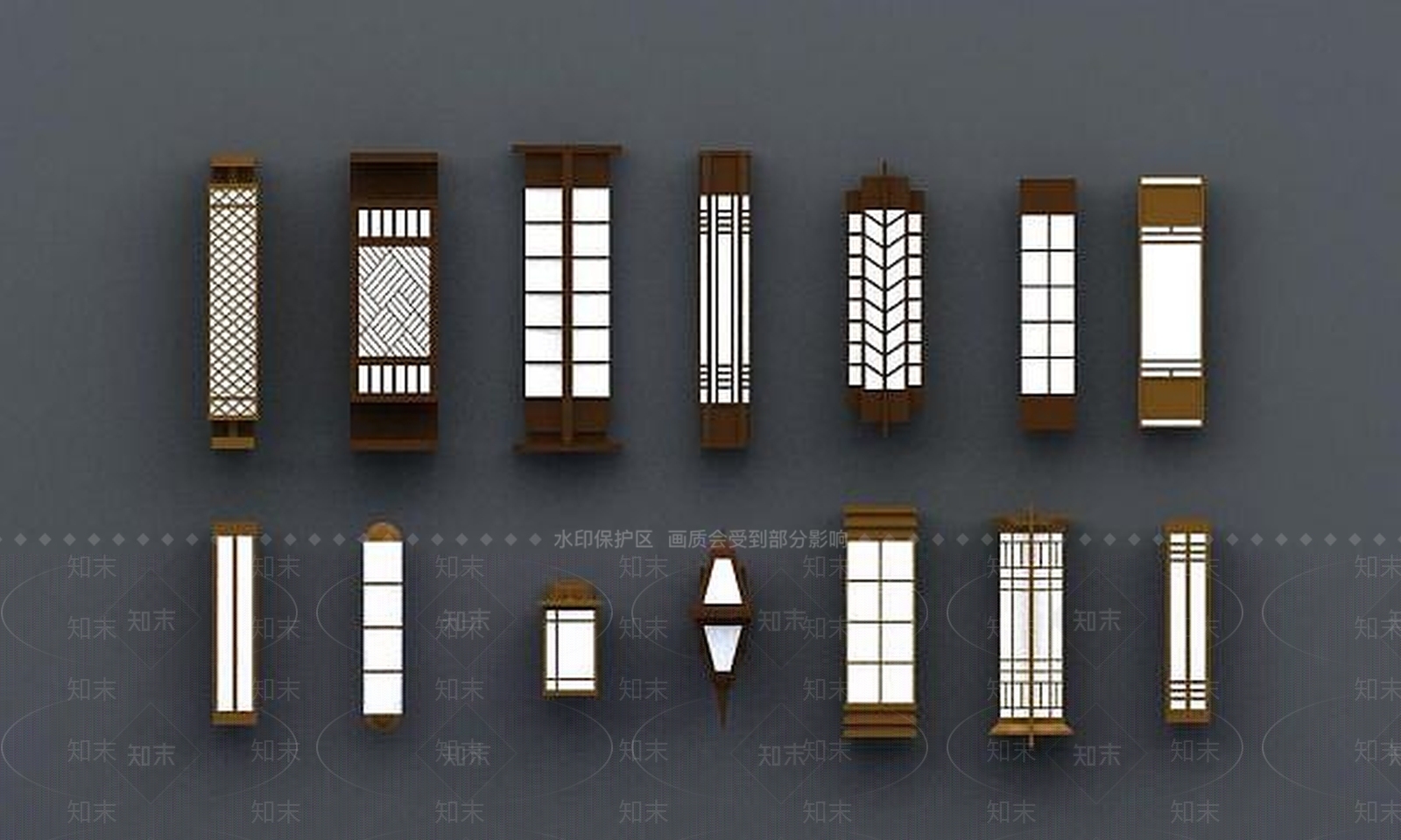 现代商业壁柱壁灯3D模型下载【ID:1188898608】