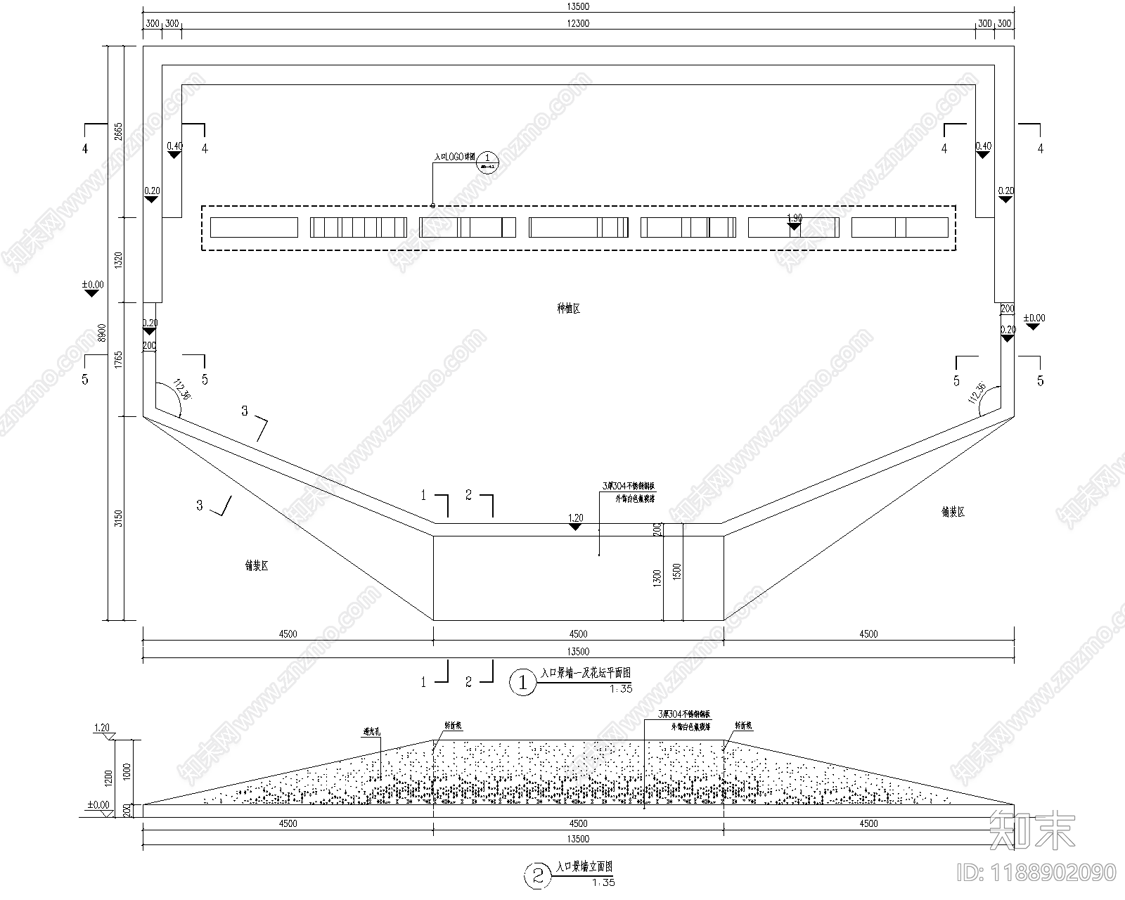 现代景墙图库施工图下载【ID:1188902090】