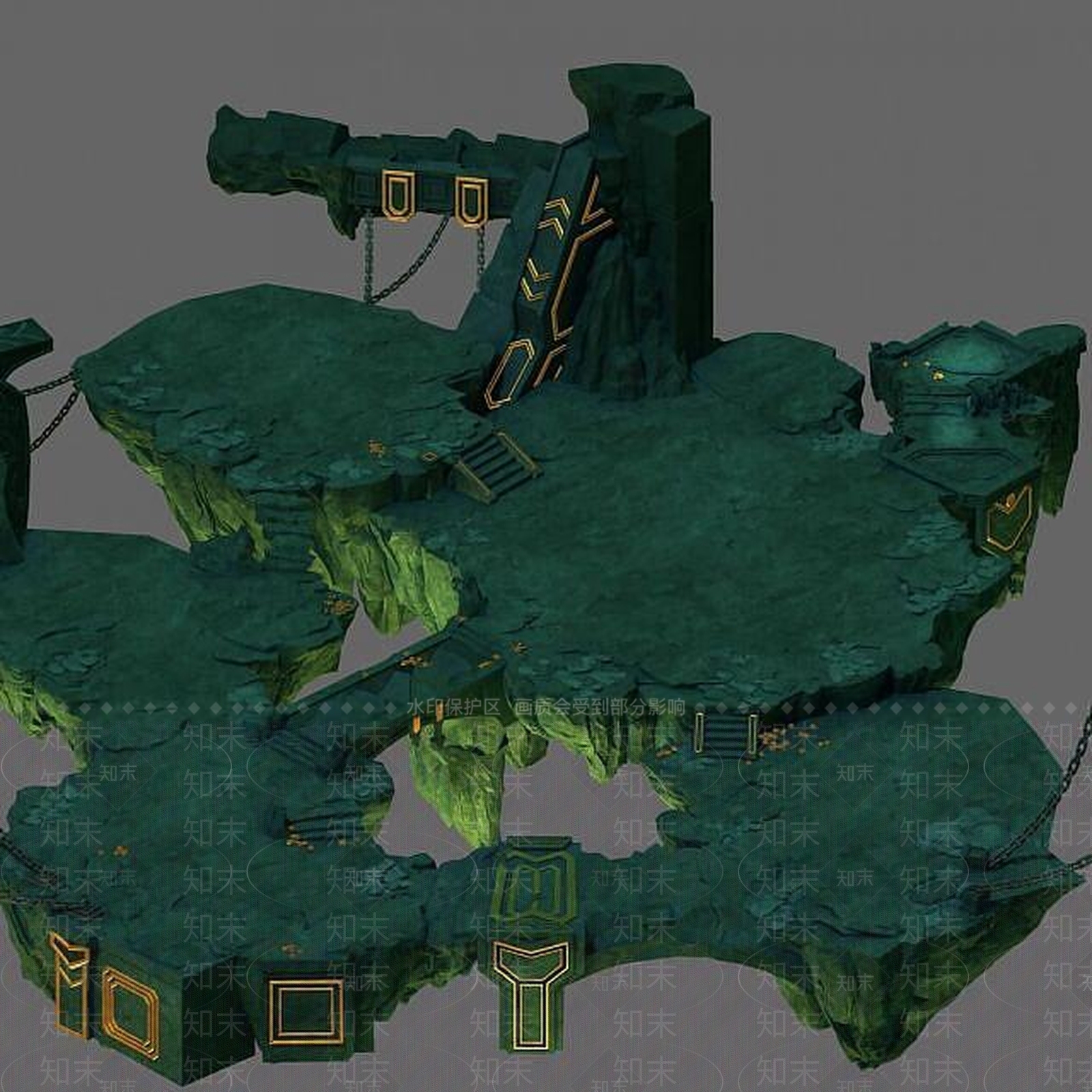 现代游戏场景地形3D模型下载【ID:1188901940】