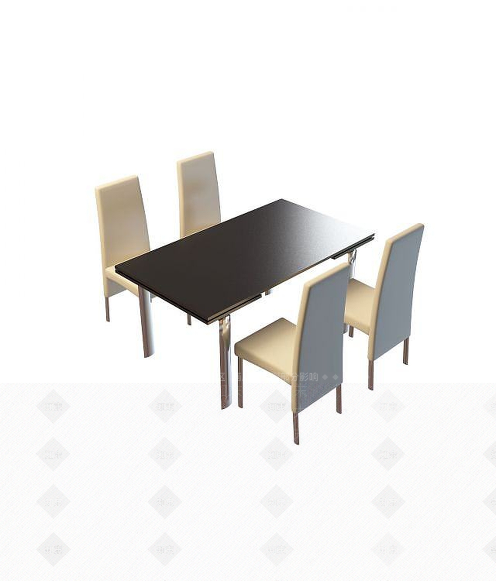 现代快餐桌椅组合3D模型下载【ID:1188902210】