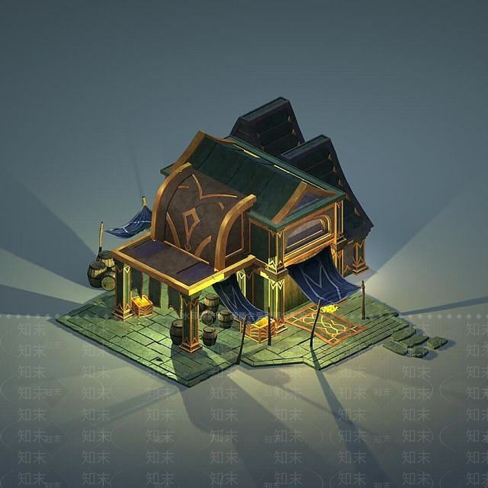 现代游戏场景房屋3D模型下载【ID:1188902534】