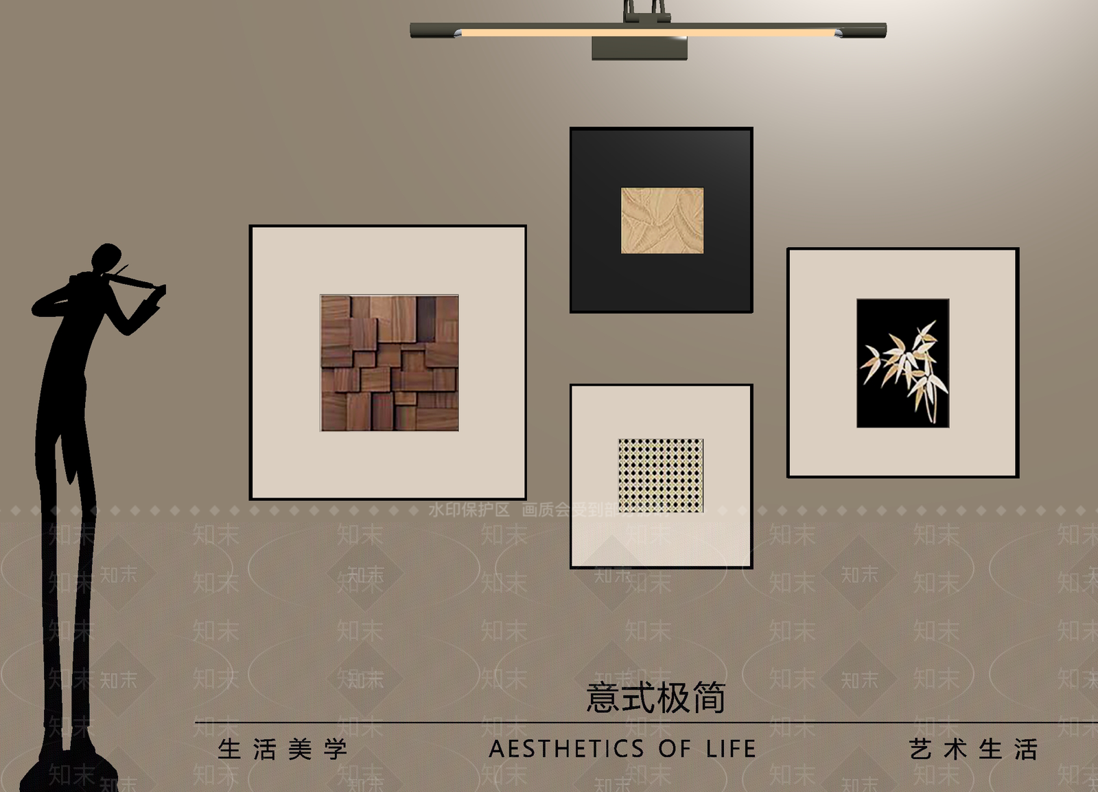 意式极简挂画组合SU模型下载【ID:1188904903】