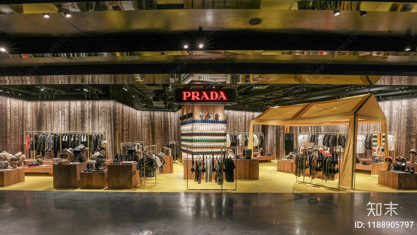 现代复古商场cad施工图下载【ID:1188905797】