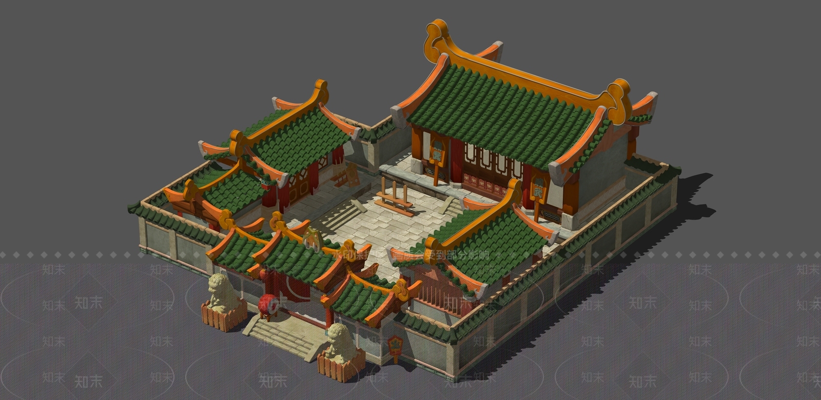中式中古古建筑SU模型下载【ID:1188908384】