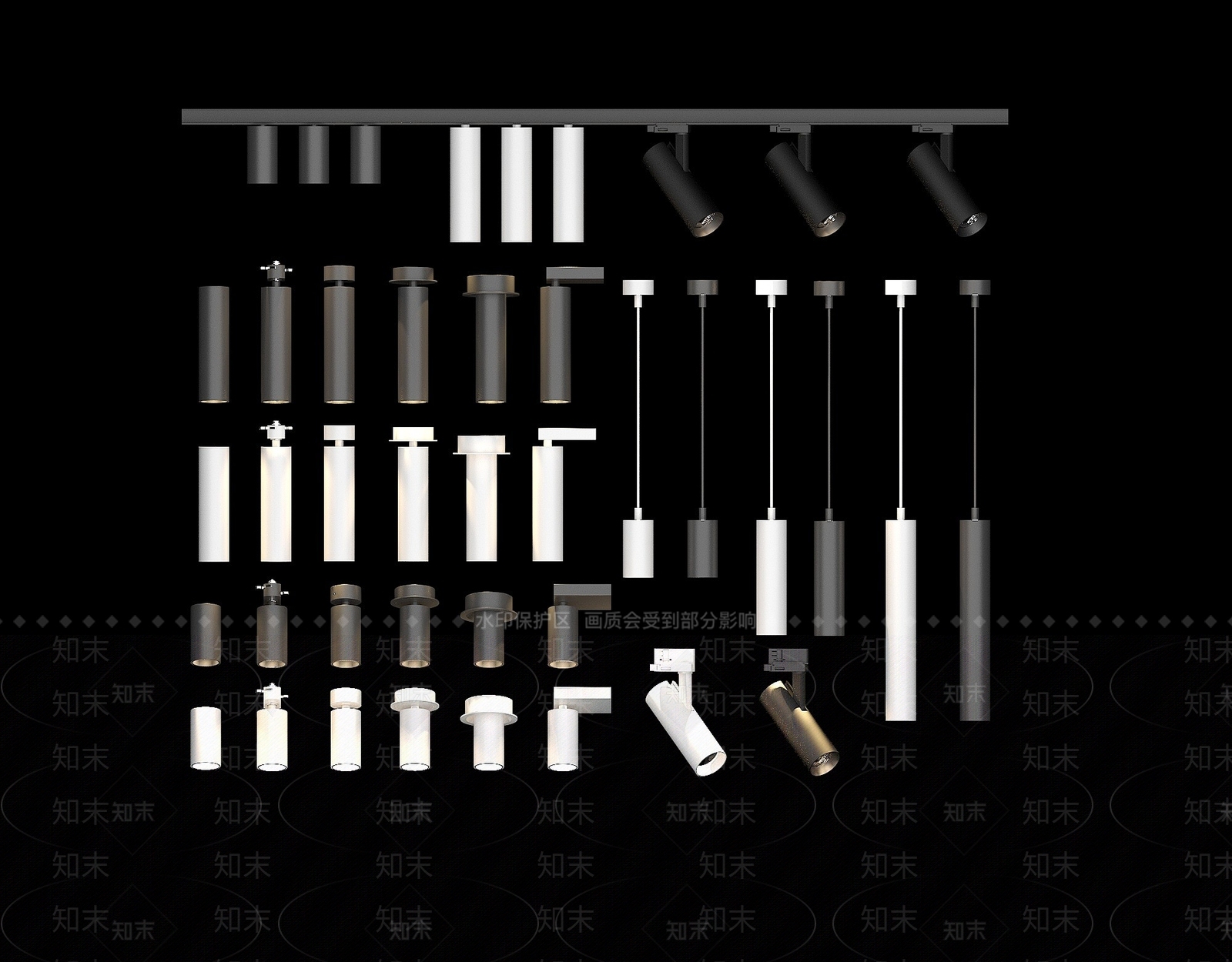 现代射灯3D模型下载【ID:1188910486】
