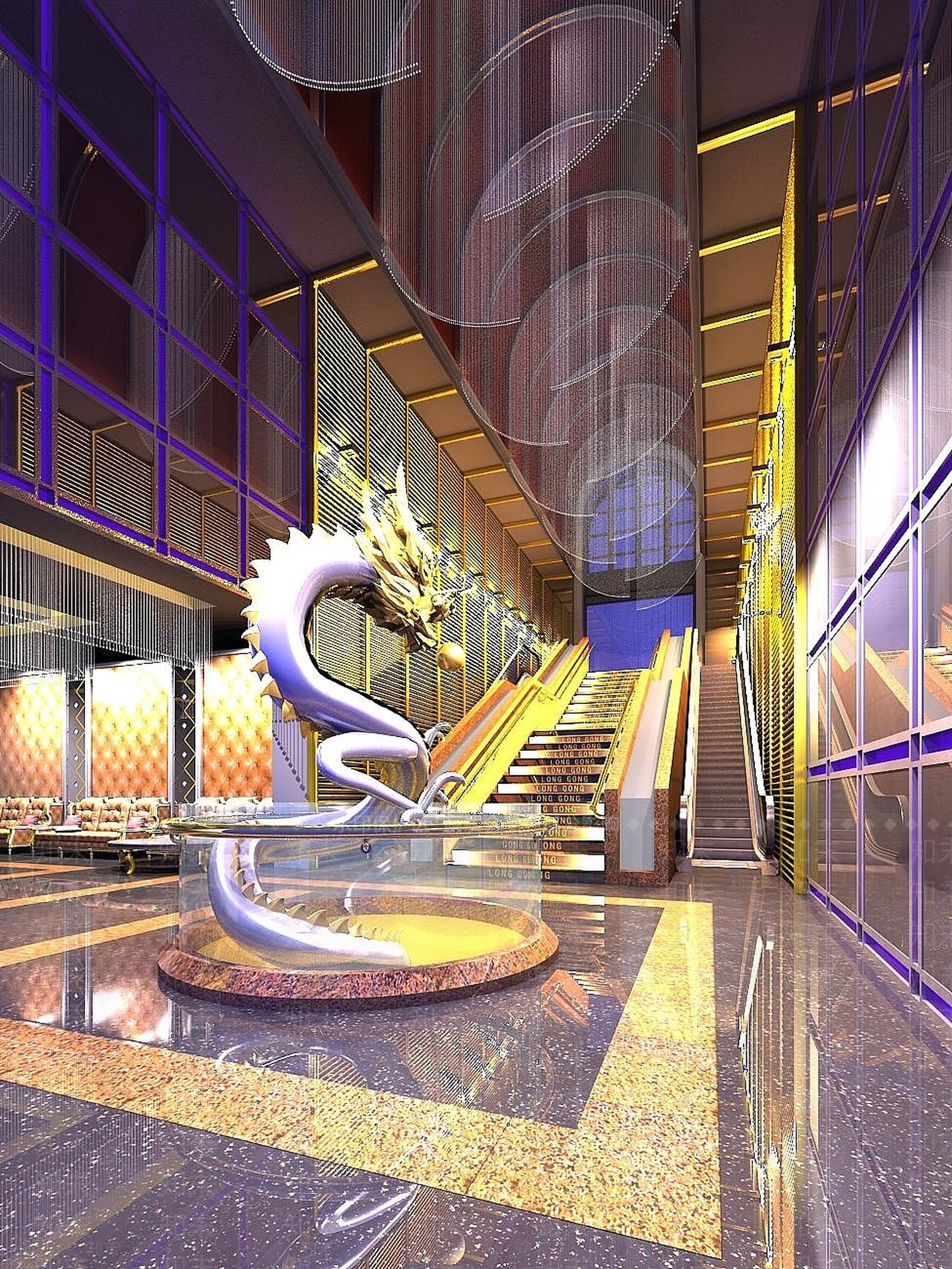 现代办公大厅3D模型下载【ID:1188910869】