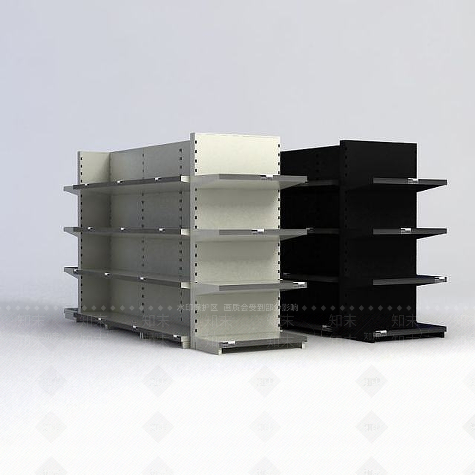 现代超市货架3D模型下载【ID:1188912668】